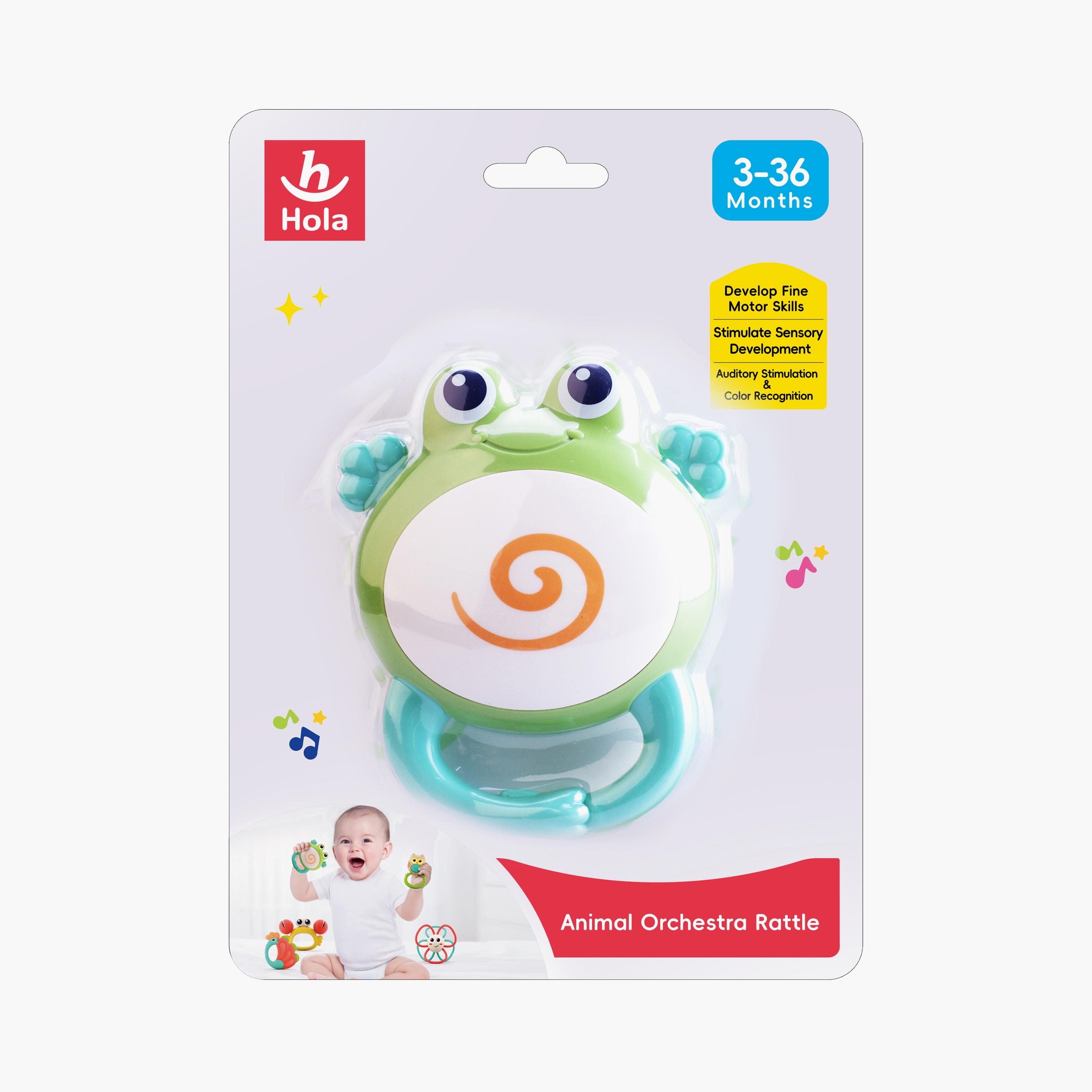 Hola Frog Orchestra Rattle Baby Teether Activity Toy - 3 Months+-toys-babyandtoddlertoys-rattlesandteethers-image-5