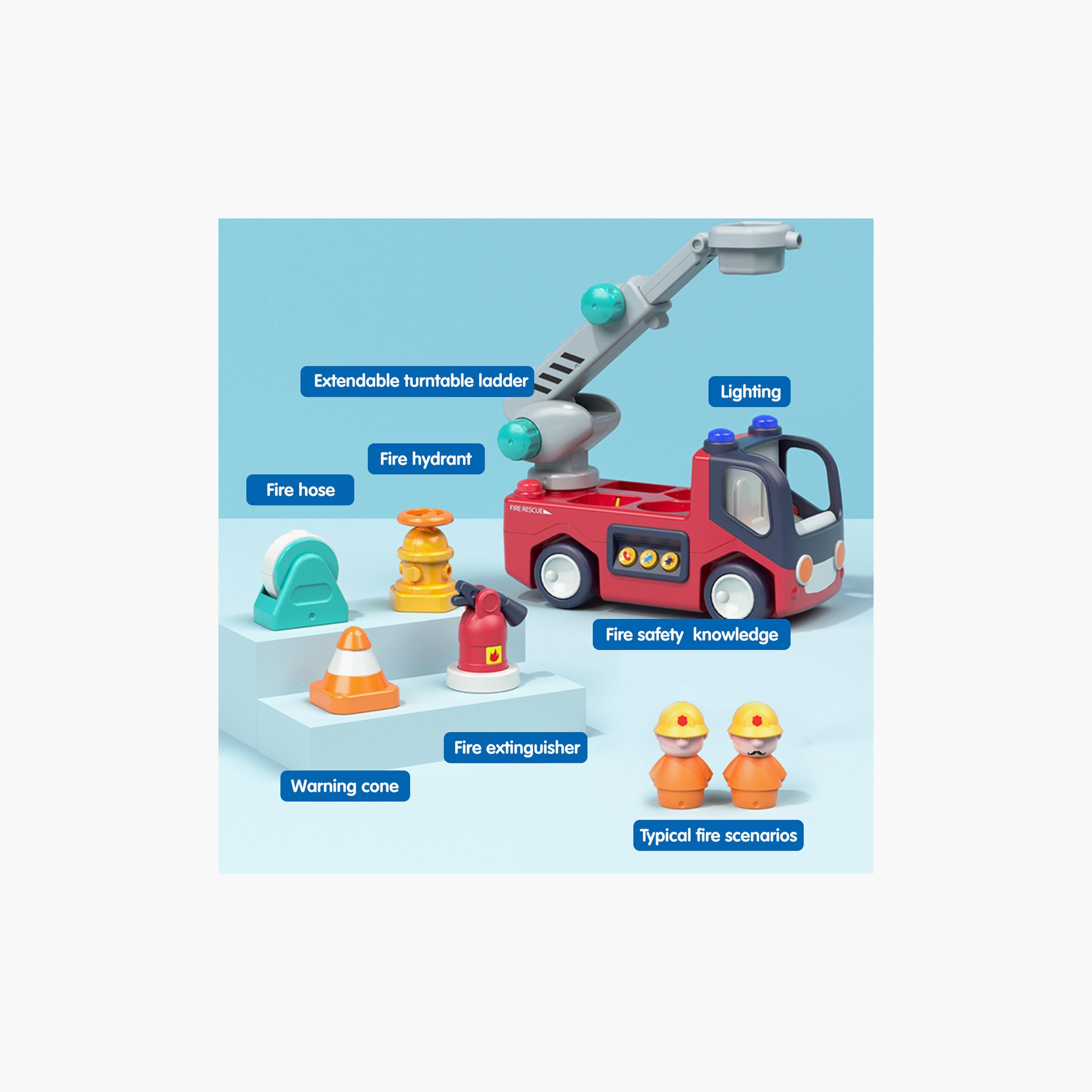 لعبة سيارة إطفاء هولا للتعليم المبكر مع أضواء وأصوات - من 3 سنوات فما فوق-toys-playvehicles-vehicleplaysets-image-3