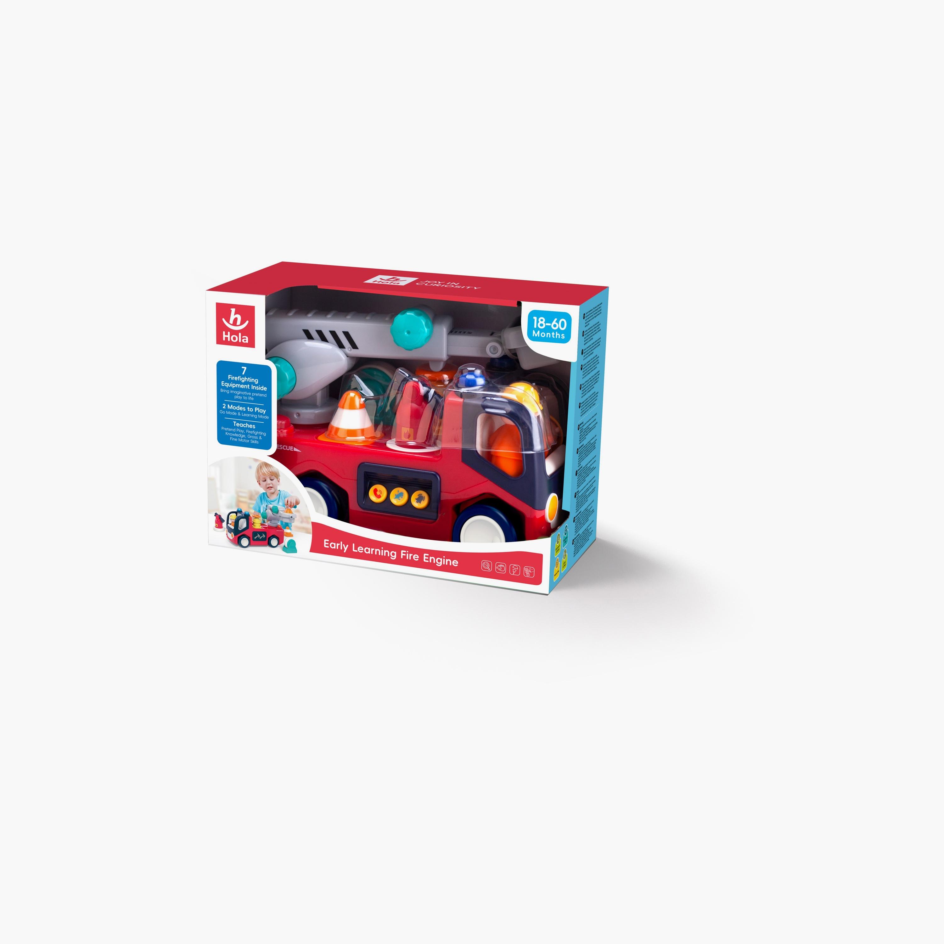 لعبة سيارة إطفاء هولا للتعليم المبكر مع أضواء وأصوات - من 3 سنوات فما فوق-toys-playvehicles-vehicleplaysets-image-8