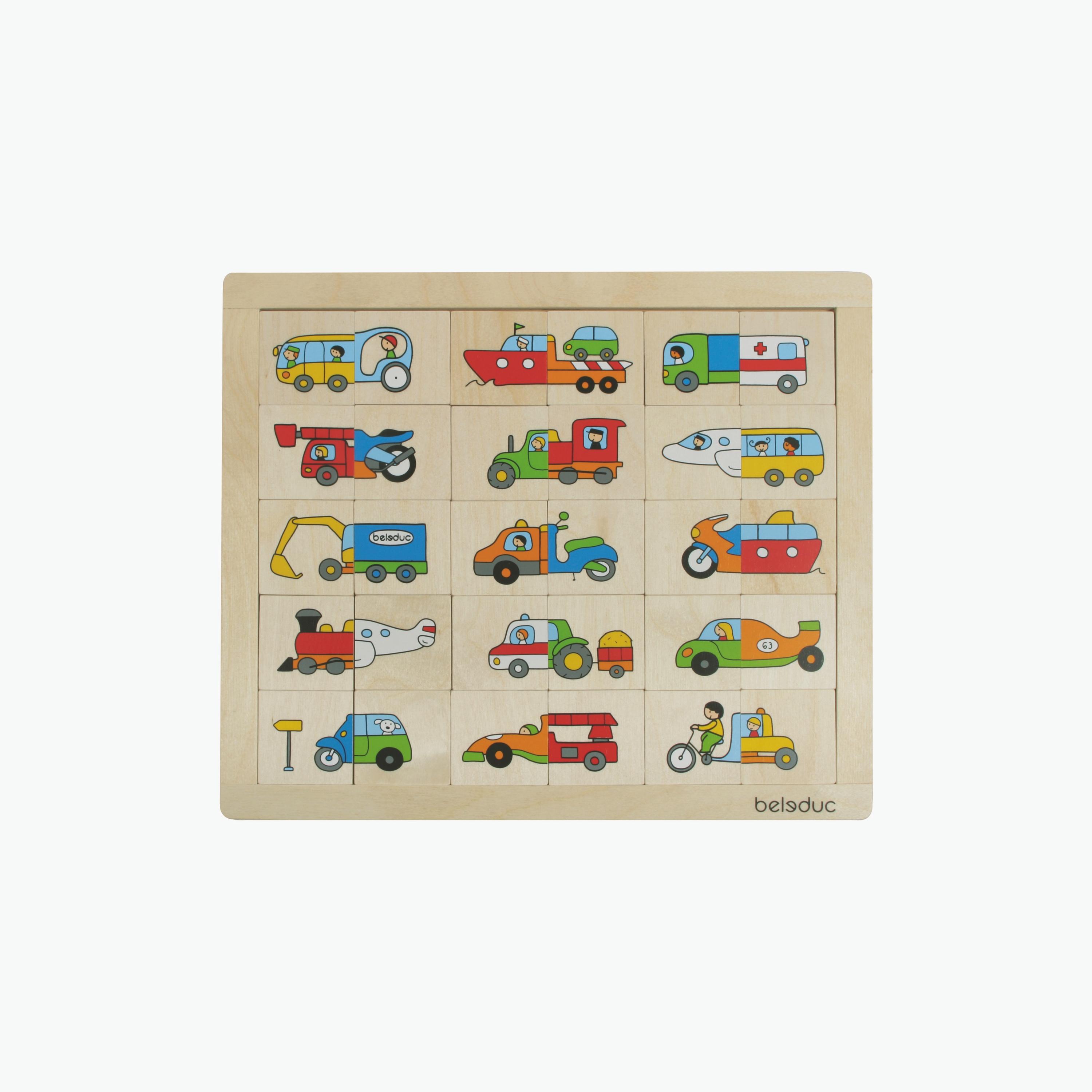 Beleduc 30-Piece Match & Mix Transport Puzzle - Wooden-toys-indoortoys-puzzles-image-1