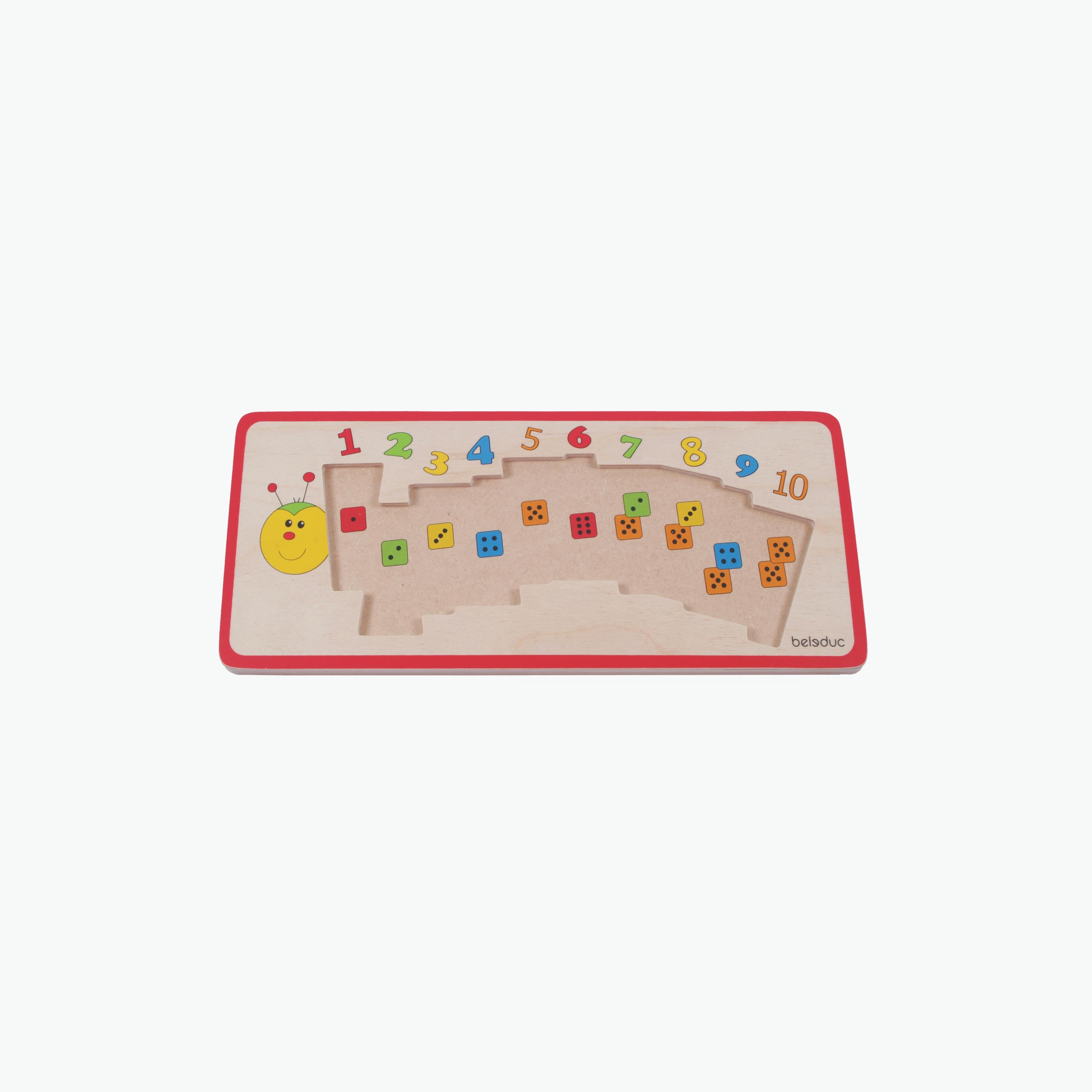 Beleduc Matching Number Puzzle / Caterpillar from 1-10 Numbers- Fun Colorful Toy-toys-indoortoys-puzzles-image-3