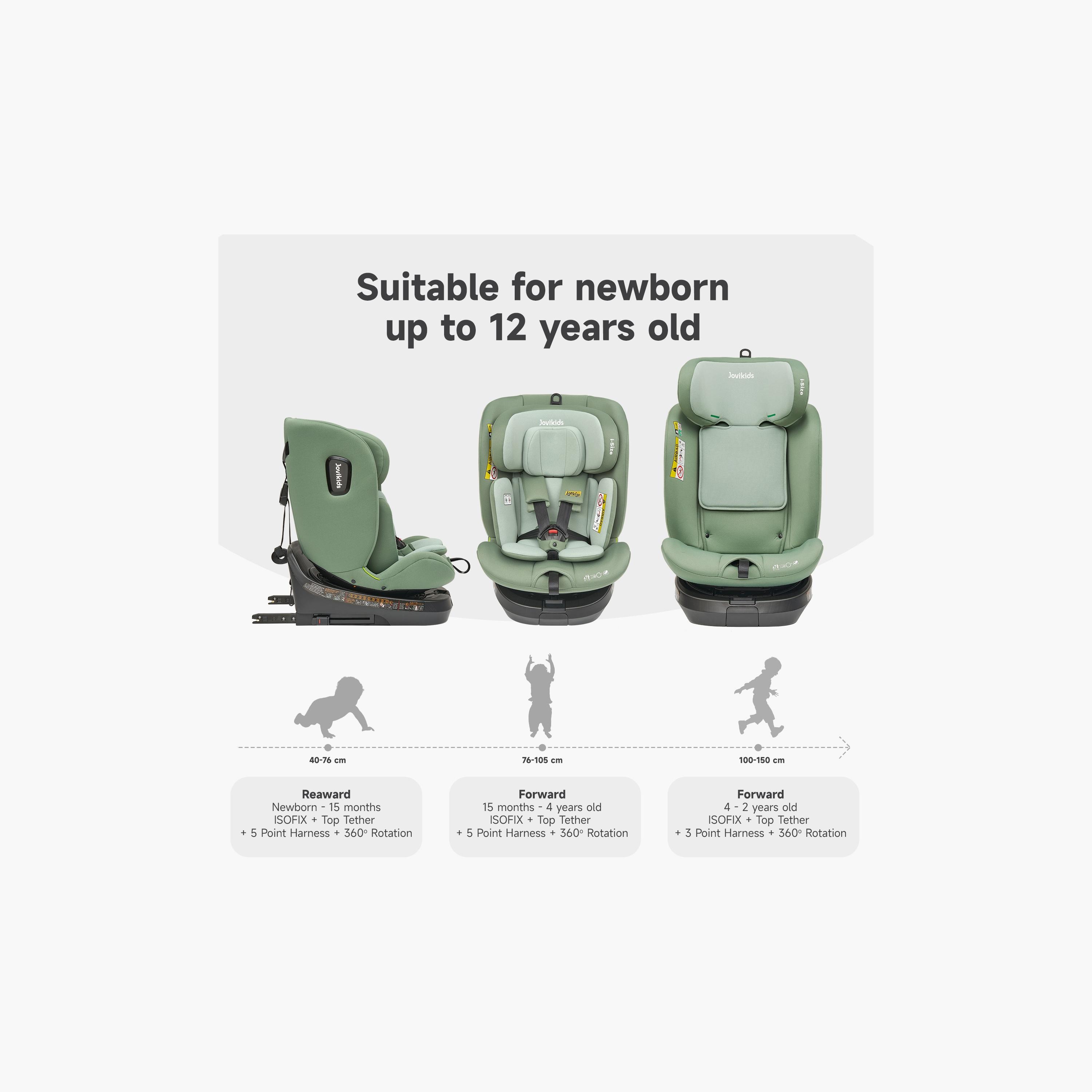 Jovikids Ranger TT ISOFIX 360° Rotating Car Seat I-Size - 0 Months -12 Years-baby-gear-carseats-image-14