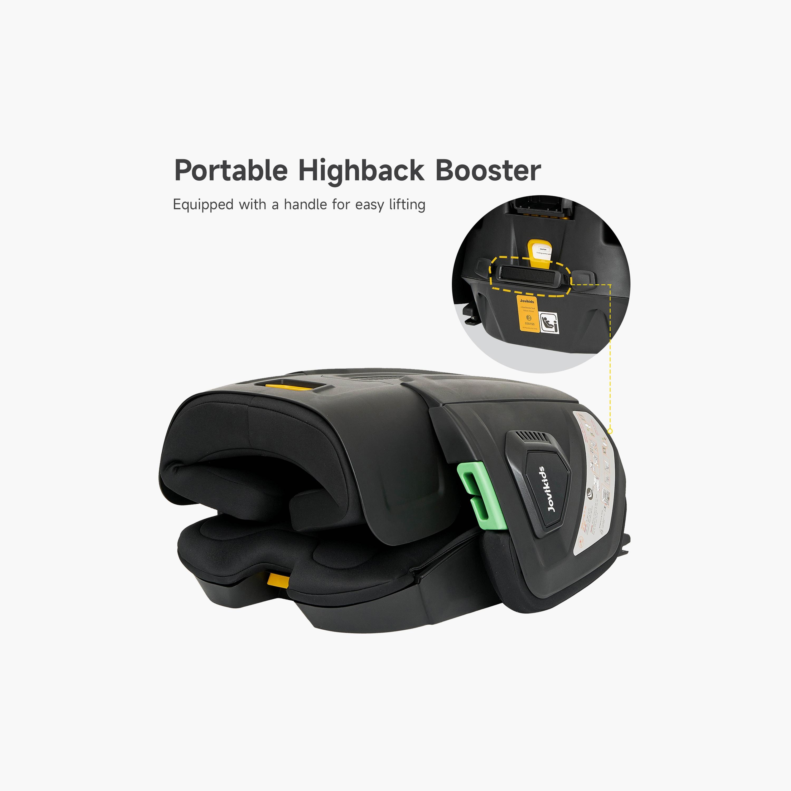 Jovikids Rober I-Size ISOFIX Booster Car Seat - 3-12 Years - Cabin Size-baby-gear-carseats-image-4