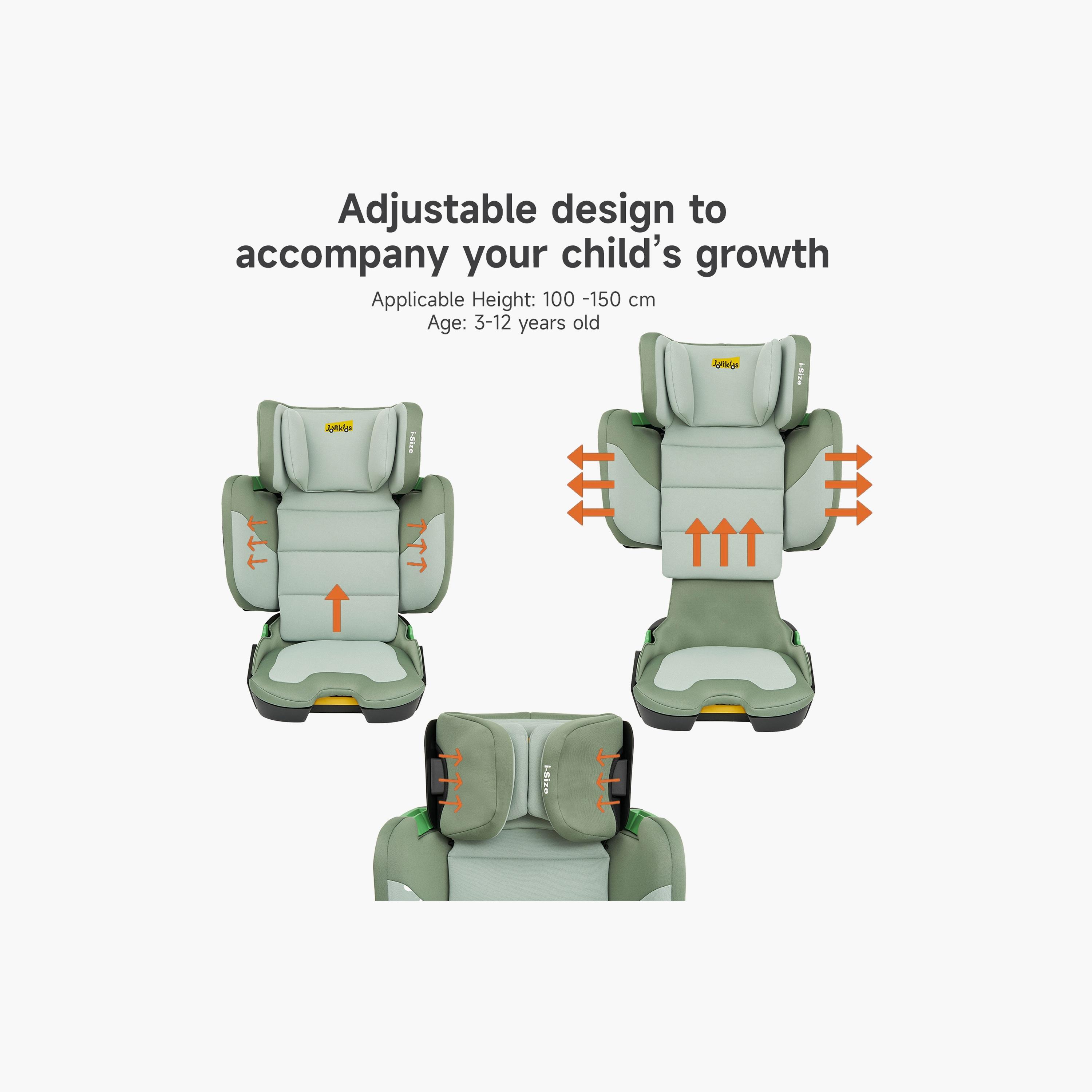 Jovikids Rober I-Size ISOFIX Booster Car Seat - 3-12 Years - Cabin Size-baby-gear-carseats-image-16