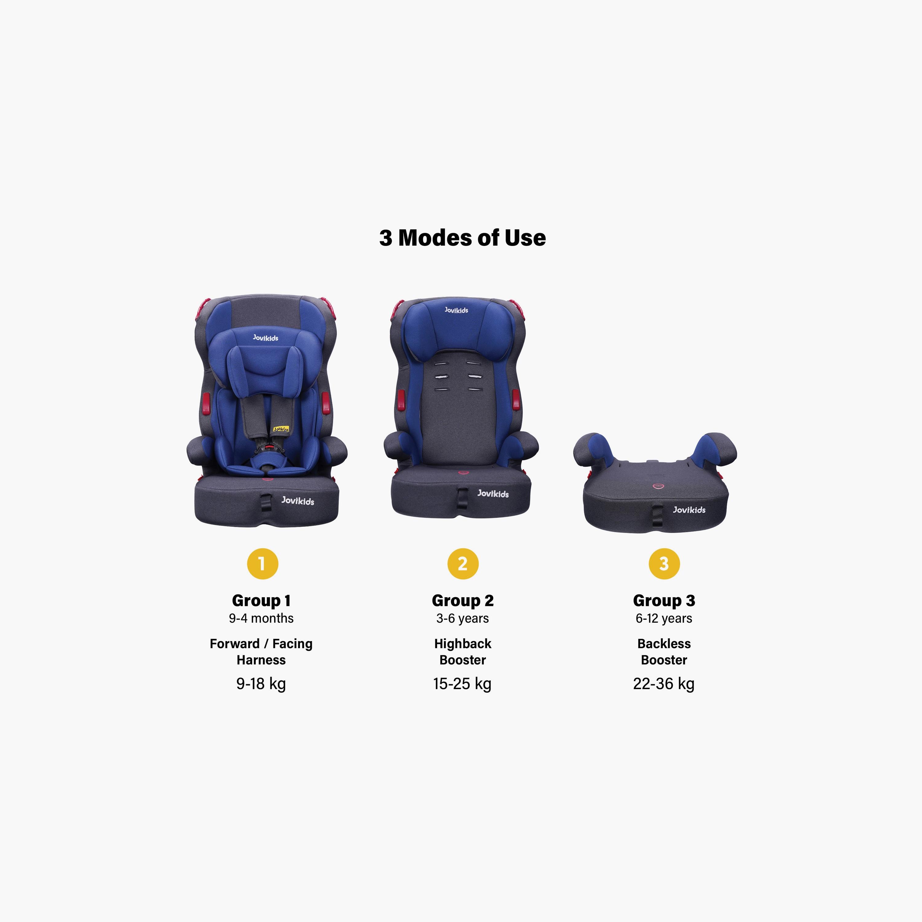 Jovikids Tammy Car Seat with 3 Point Seat Belt - 9 Months - 12 Year-baby-gear-carseats-image-9