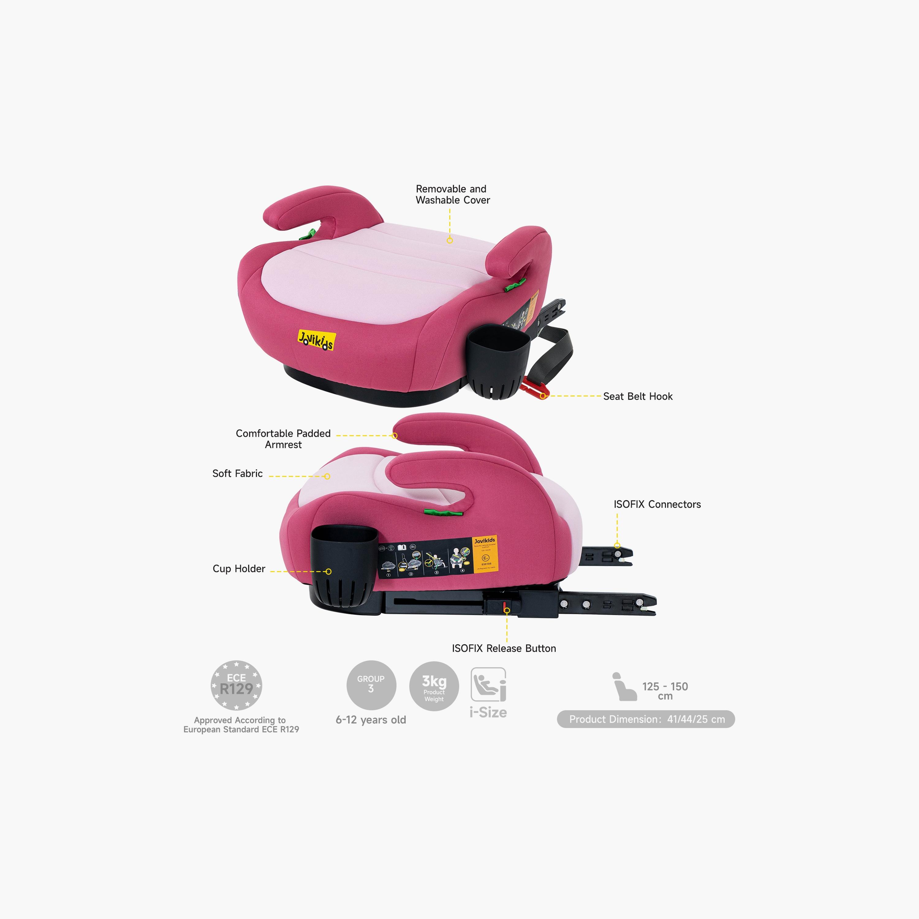 Jovikids Ohho+ I-Size ISOFIX Booster Car Seat for Car - 6-12 Years-baby-gear-carseats-image-8