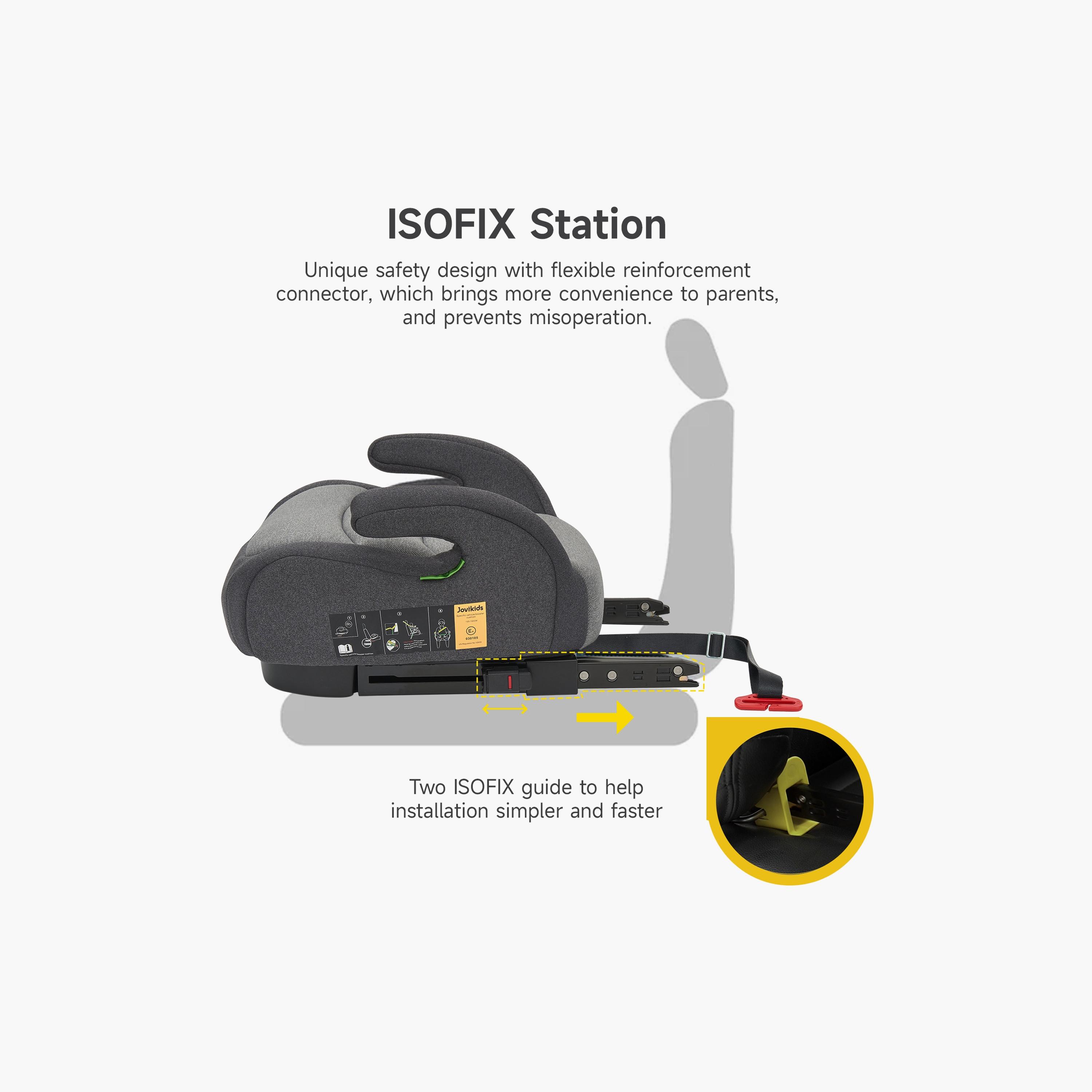 Jovikids Ohho I-Size ISOFIX Booster Car Seat for Car - 6-12 Years-baby-gear-carseats-image-4