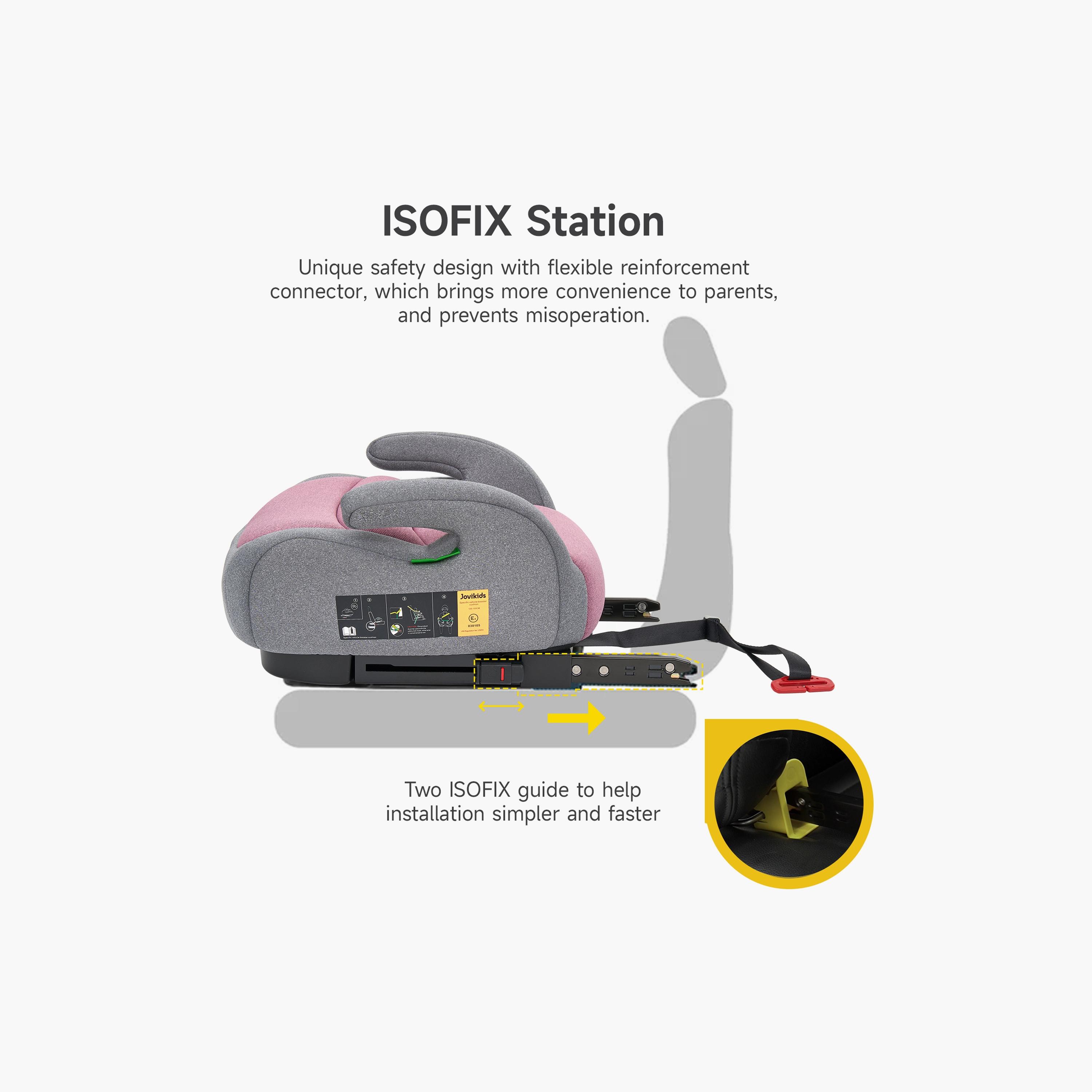 Jovikids Ohho I-Size ISOFIX Booster Car Seat for Car - 6-12 Years-baby-gear-carseats-image-2