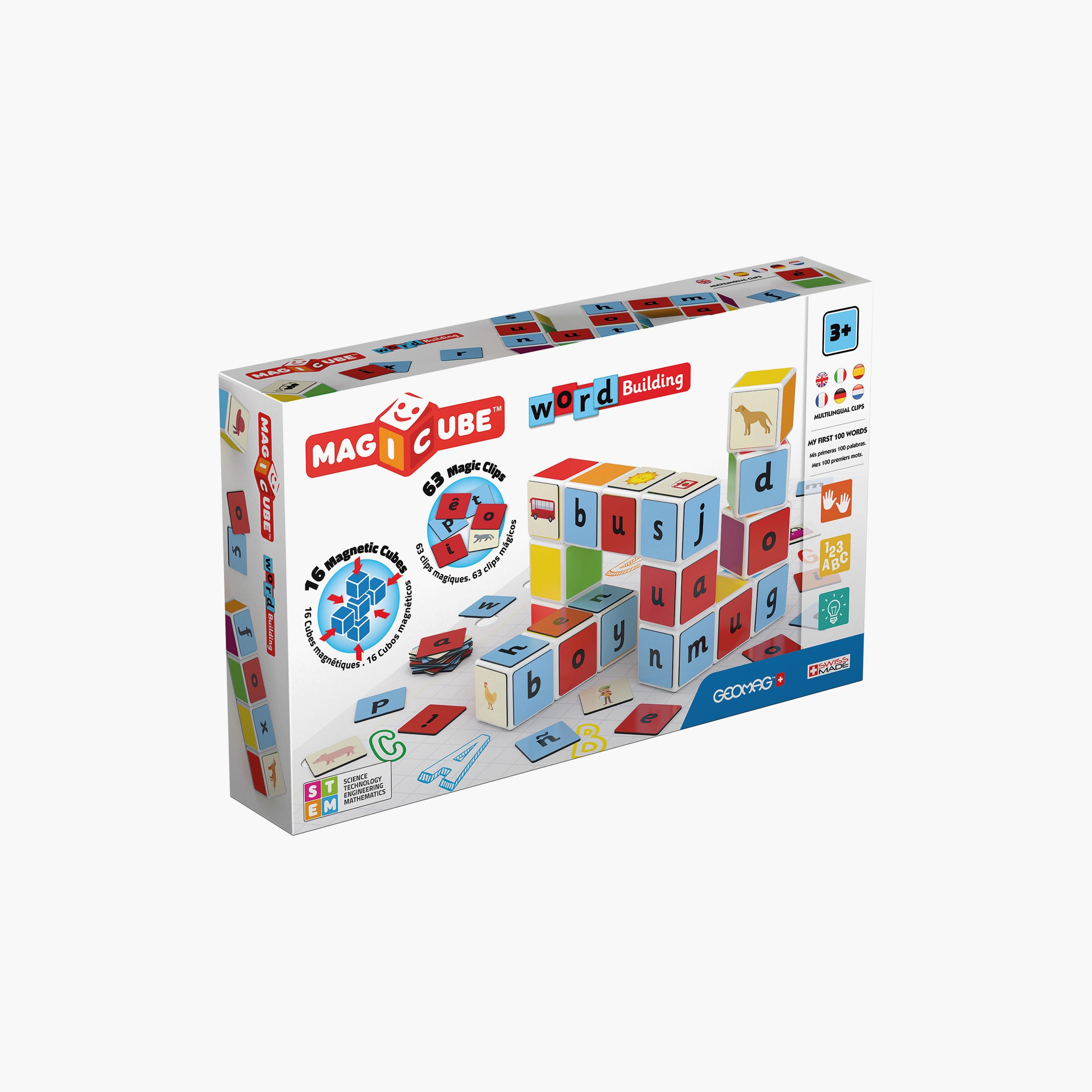 مجموعة بناء الكلمات ماجيكيوب من جيوماج، 79 قطعة، تركيب مغناطيسي مع مشابك-toys-buildingblocks-magnetictoys-image-2