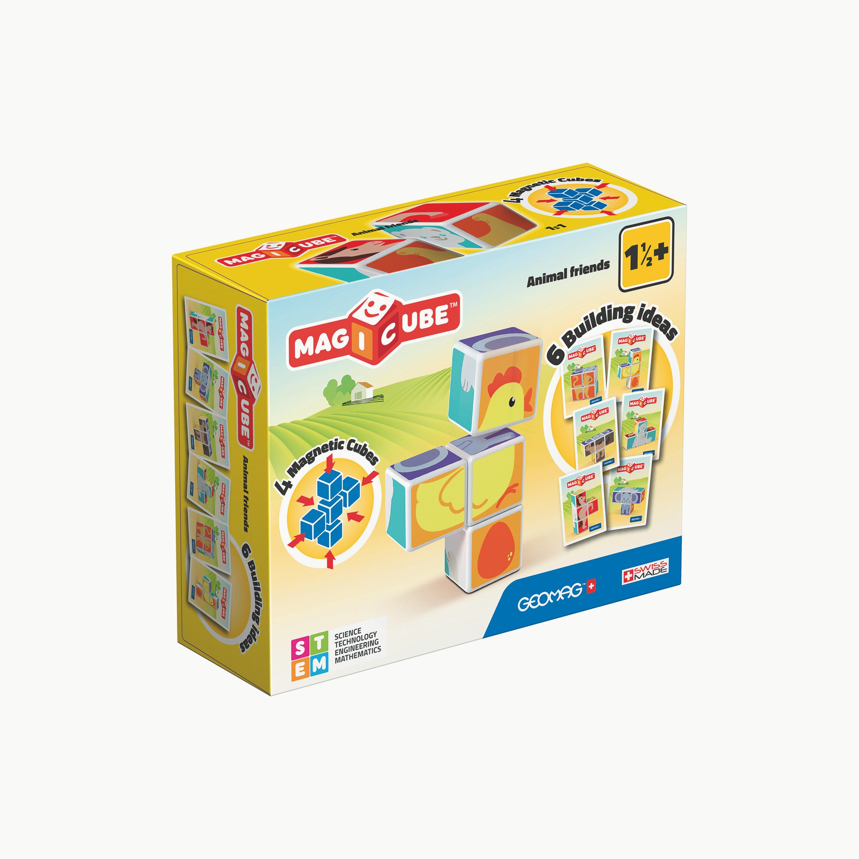 Geomag 7-Piece Magicube Printed Animal Friends & Cards STEM Toys-toys-buildingblocks-magnetictoys-image-2