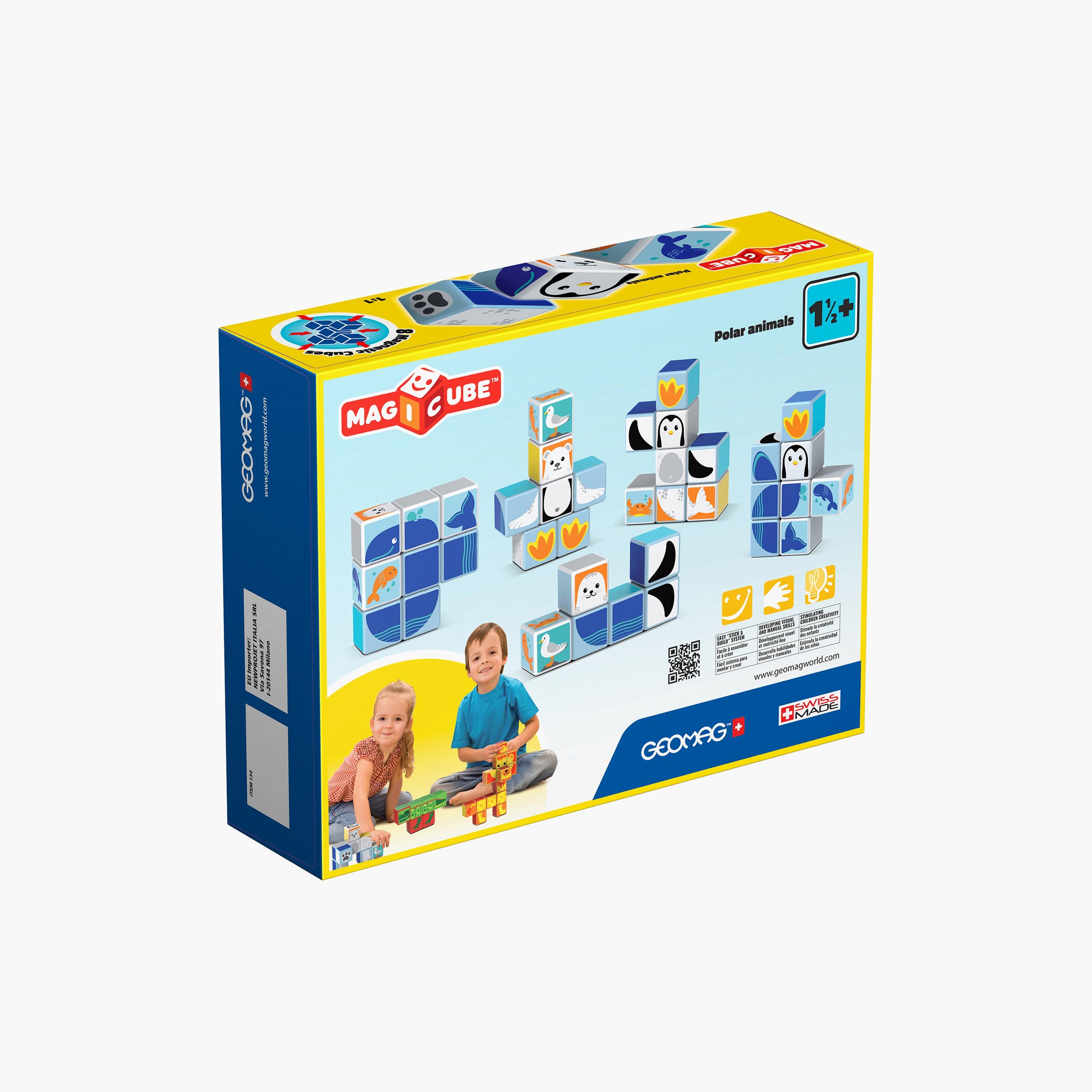 Geomag 10-Piece Magicube Polar-Sea Animals with Cards Magnet Toys-toys-playfigures-animals-image-4