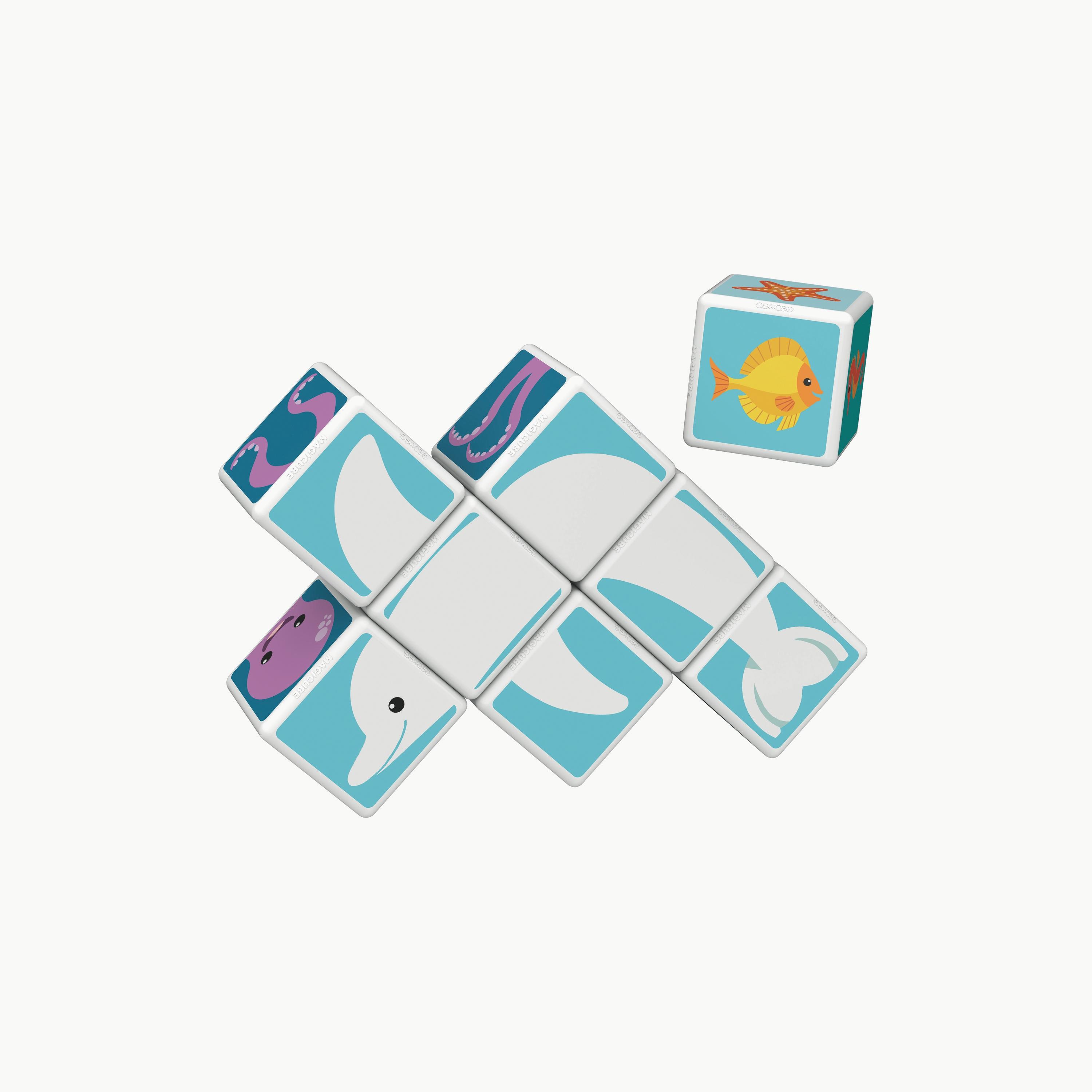 Geomag 11-Piece Magicube Printed Sea Animals + Cards STEM Toys-toys-buildingblocks-magnetictoys-image-3