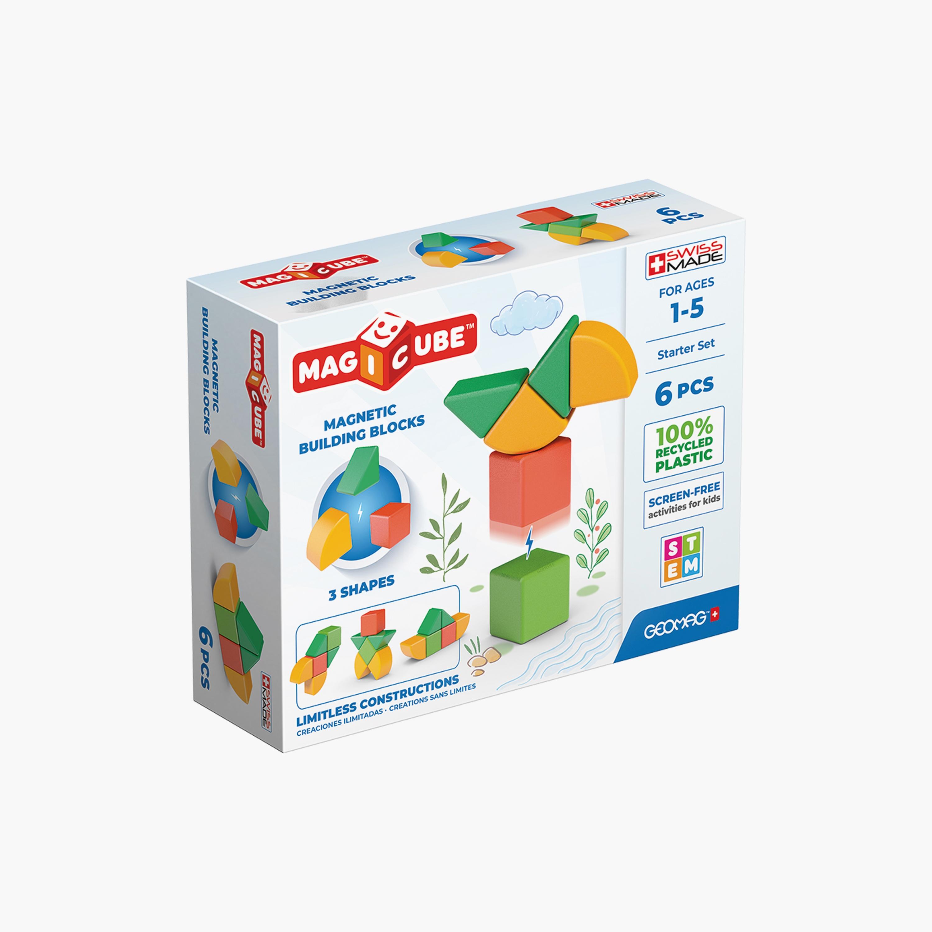 Geomag 6-Piece Magicube 3 Shapes Recycled STEM Toy Starter Set-toys-buildingblocks-magnetictoys-image-2