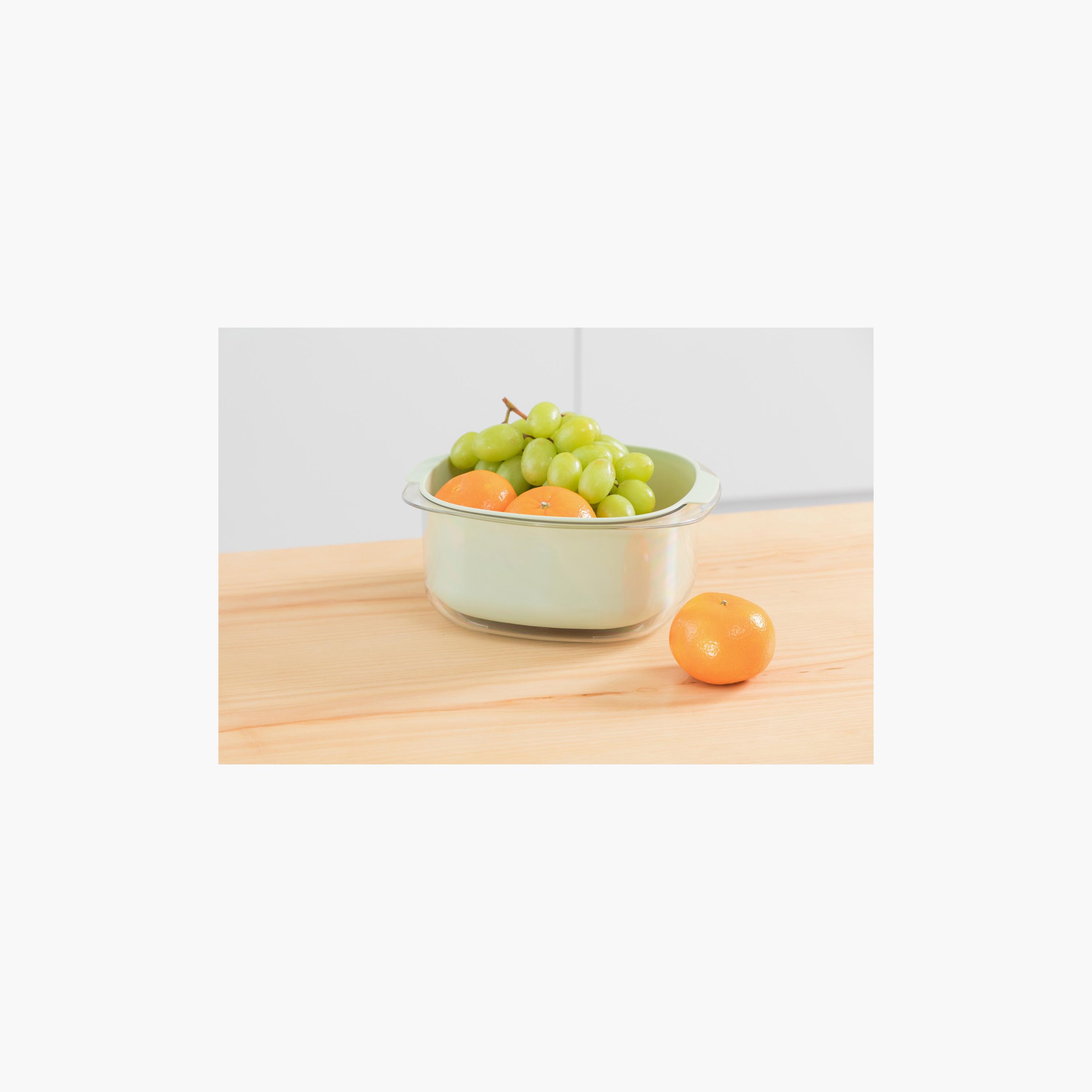 Inochi Yoko Square Colander & Bowl Set - 27cm - Avocado - Green-baby-feeding-mealtimeessentials-image-11