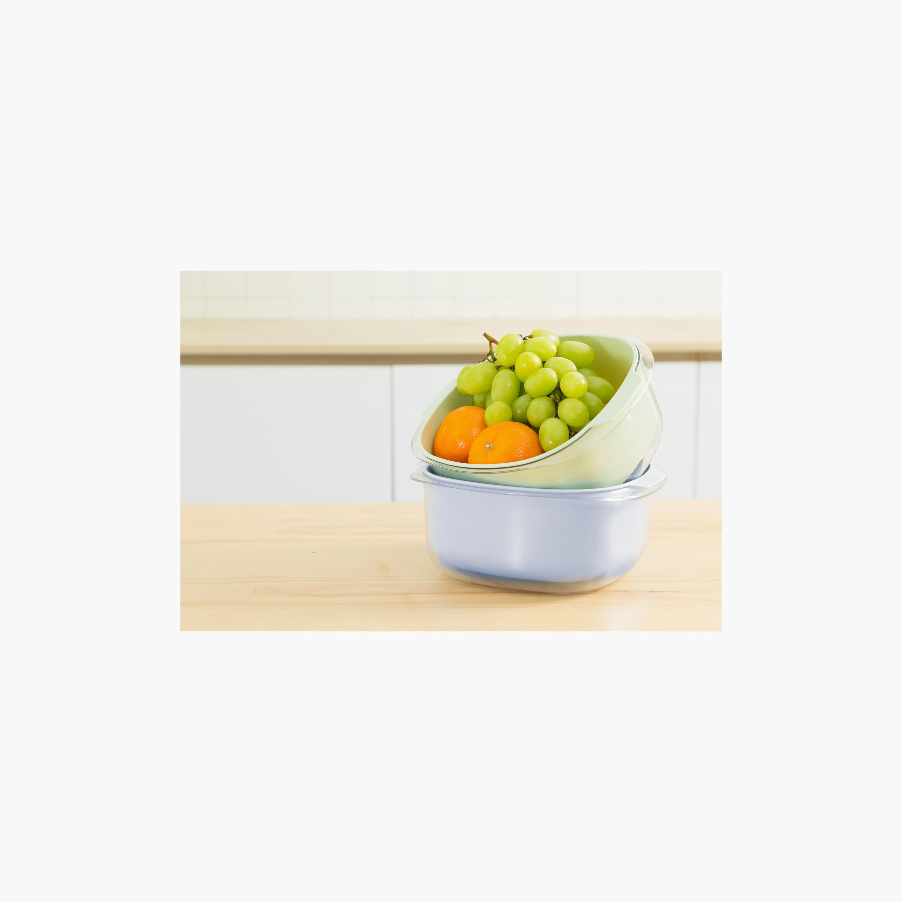 Inochi Yoko Square Colander & Bowl Set - 27cm - Avocado - Green-baby-feeding-mealtimeessentials-image-12
