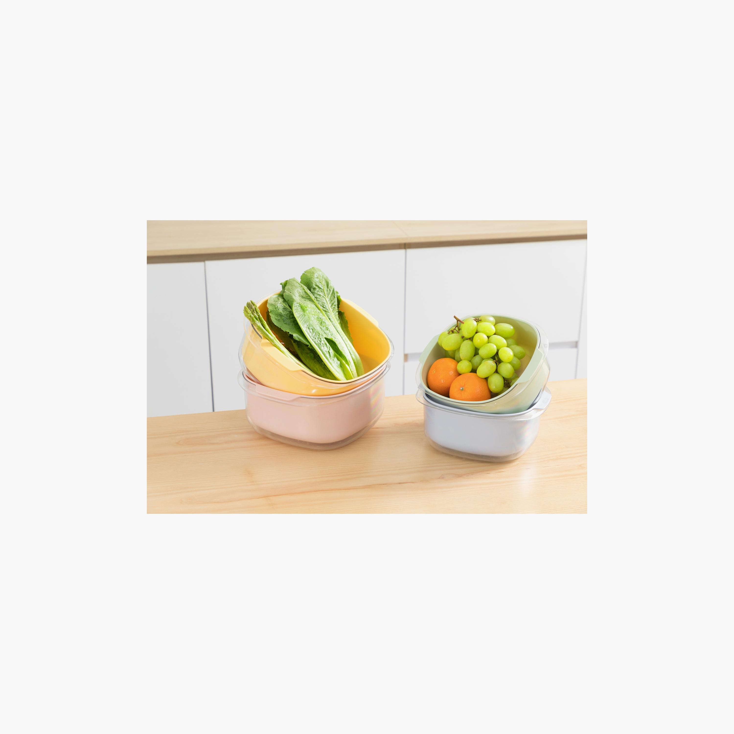 Inochi Yoko Square Colander & Bowl Set - 27cm - Avocado - Green-baby-feeding-mealtimeessentials-image-13