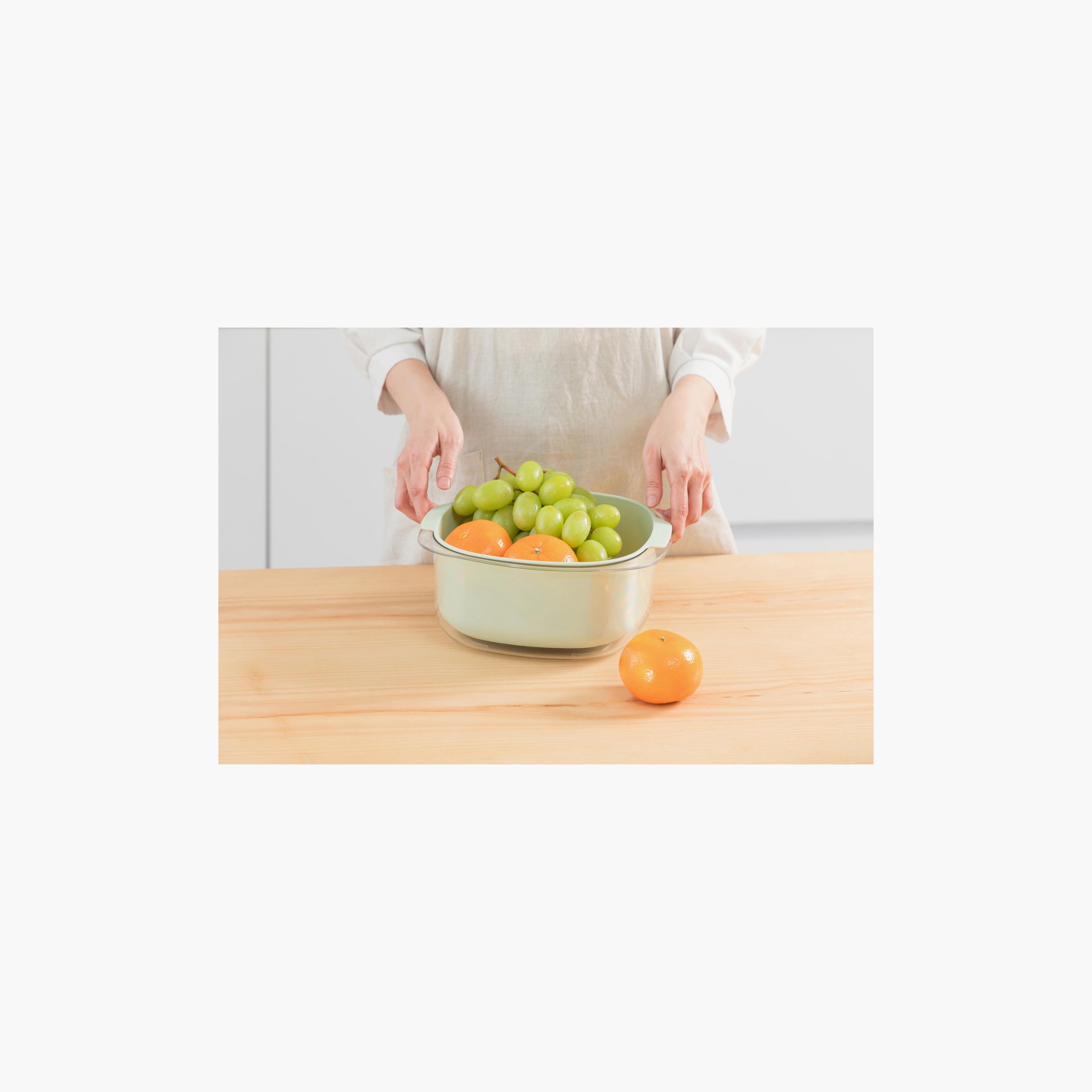 Inochi Yoko Square Colander & Bowl Set - 27cm - Avocado - Green-baby-feeding-mealtimeessentials-image-4