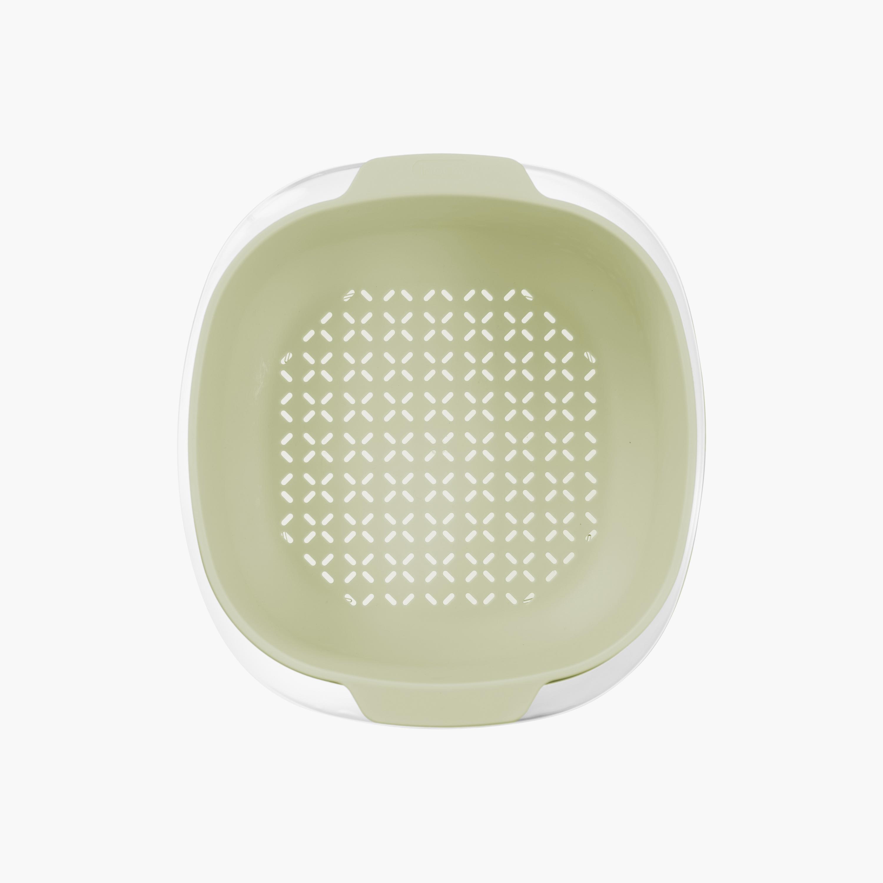 Inochi Yoko Square Colander & Bowl Set - 27cm - Avocado - Green-baby-feeding-mealtimeessentials-image-9