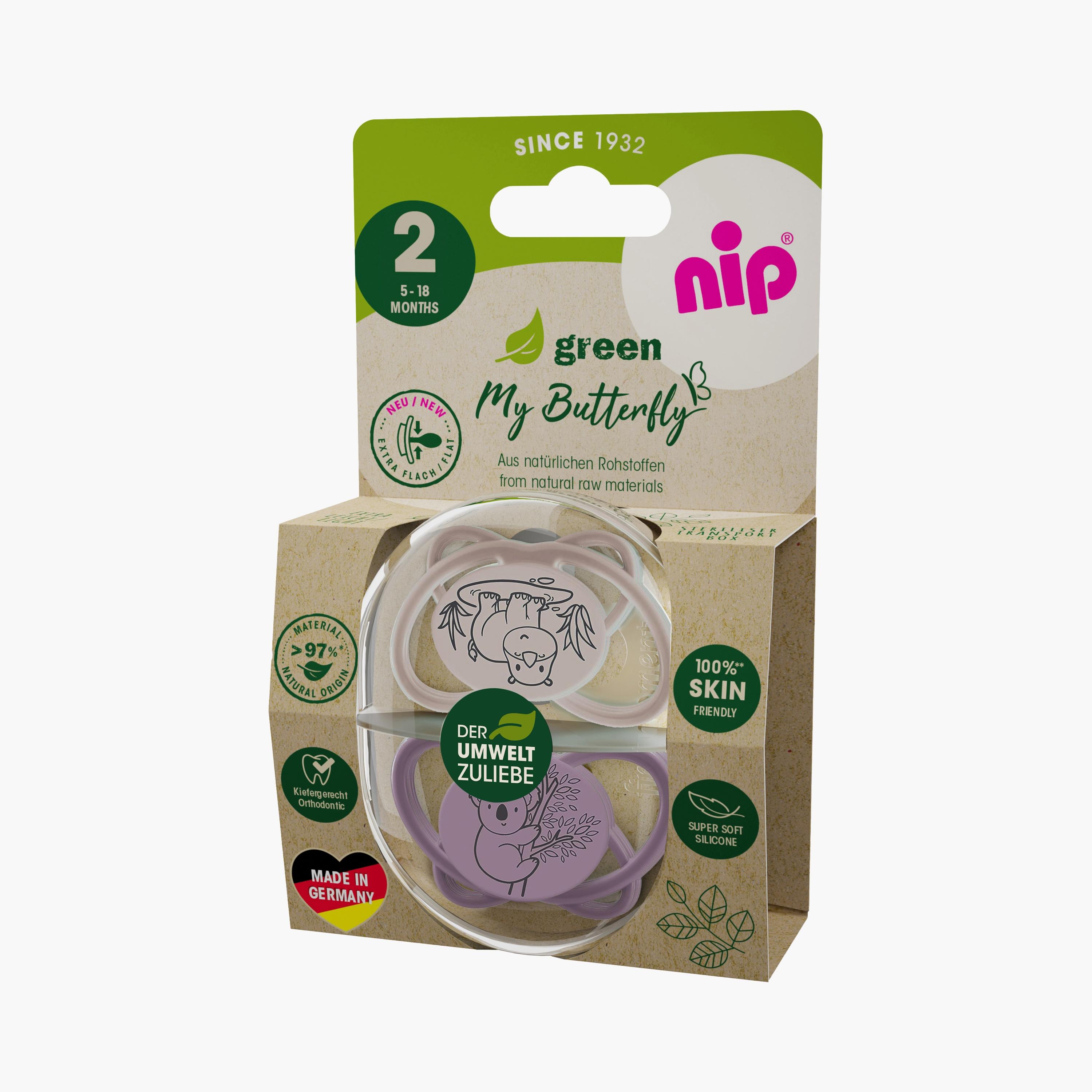 Nip 2-Piece Eco-Friendly Butterfly Soother with Sterilizer Box - 5-18 Months-baby-feeding-pacifiers-image-4