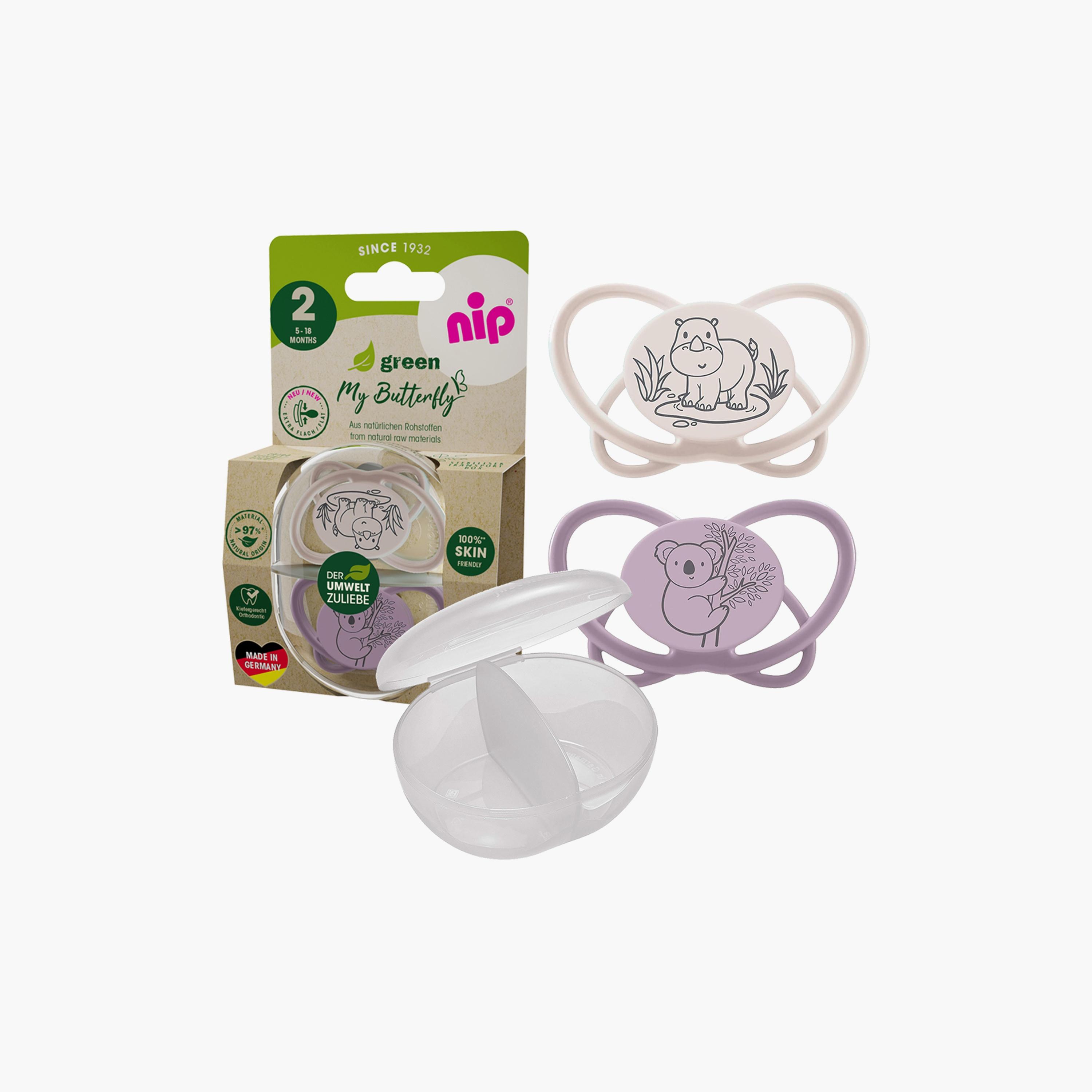 Nip 2-Piece Eco-Friendly Butterfly Soother with Sterilizer Box - 5-18 Months-baby-feeding-pacifiers-image-5