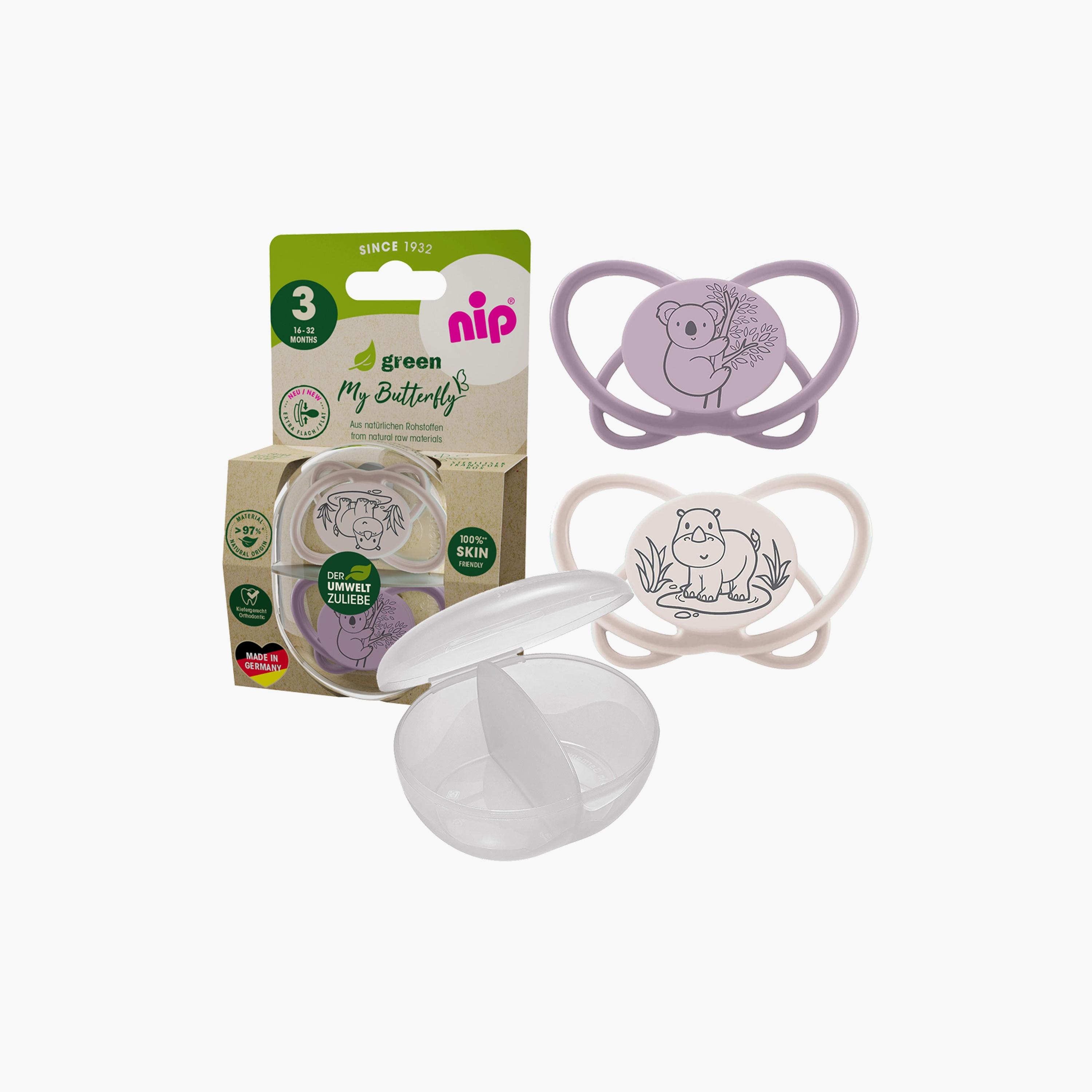 Nip 2-Piece Eco-Friendly Butterfly Soother with Sterilizer Box - 16-32 Months-baby-feeding-pacifiers-image-5