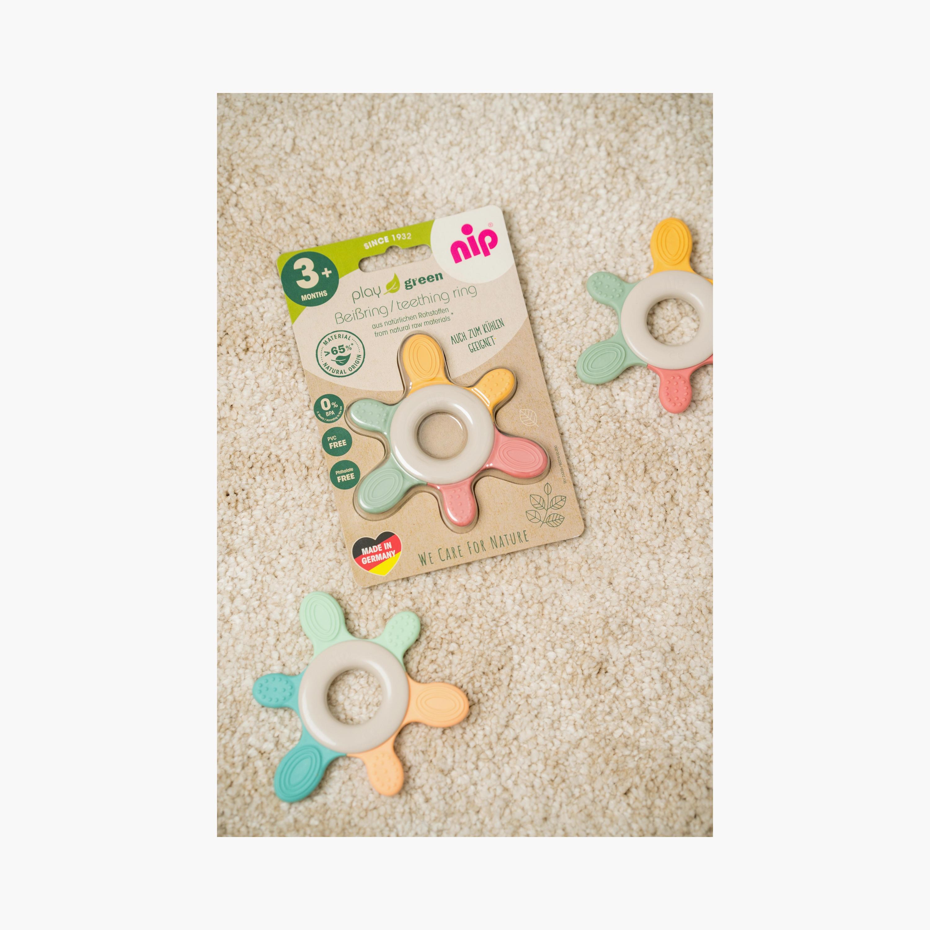 Nip Eco-Friendly Play Green Teething Ring - 3 Months+-toys-babyandtoddlertoys-rattlesandteethers-image-7