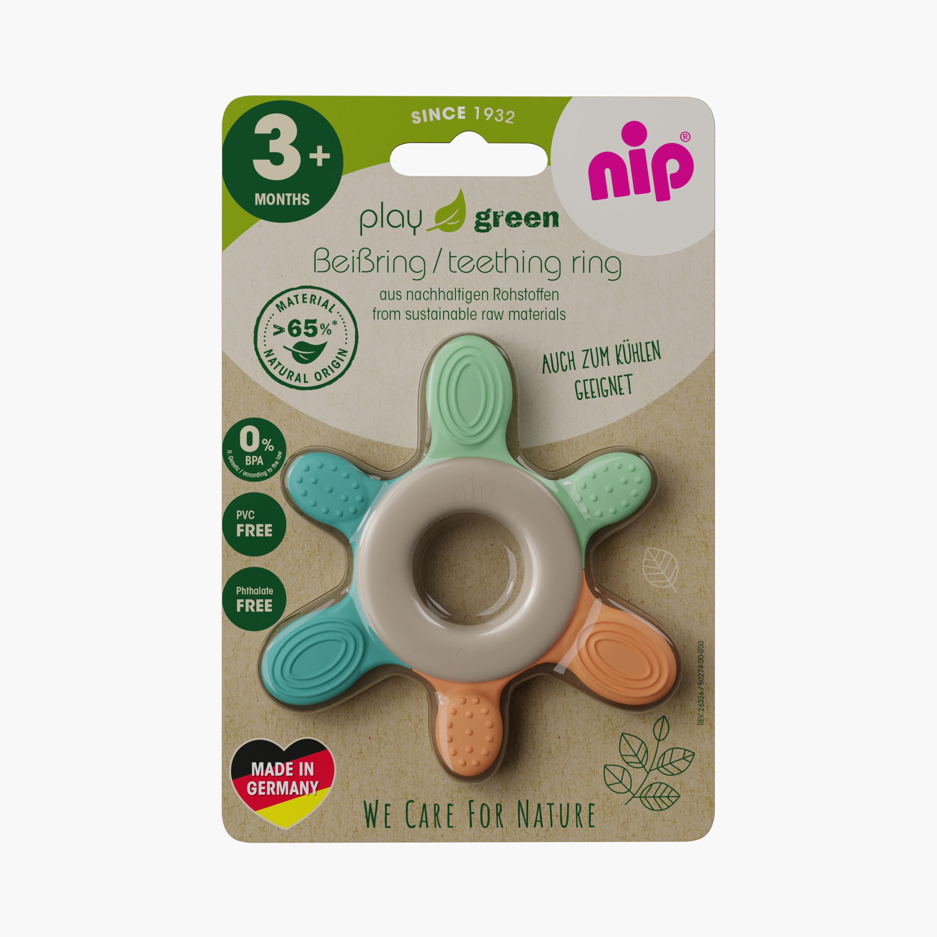 Nip Eco-Friendly Play Green Teething Ring - 3 Months+-toys-babyandtoddlertoys-rattlesandteethers-image-8