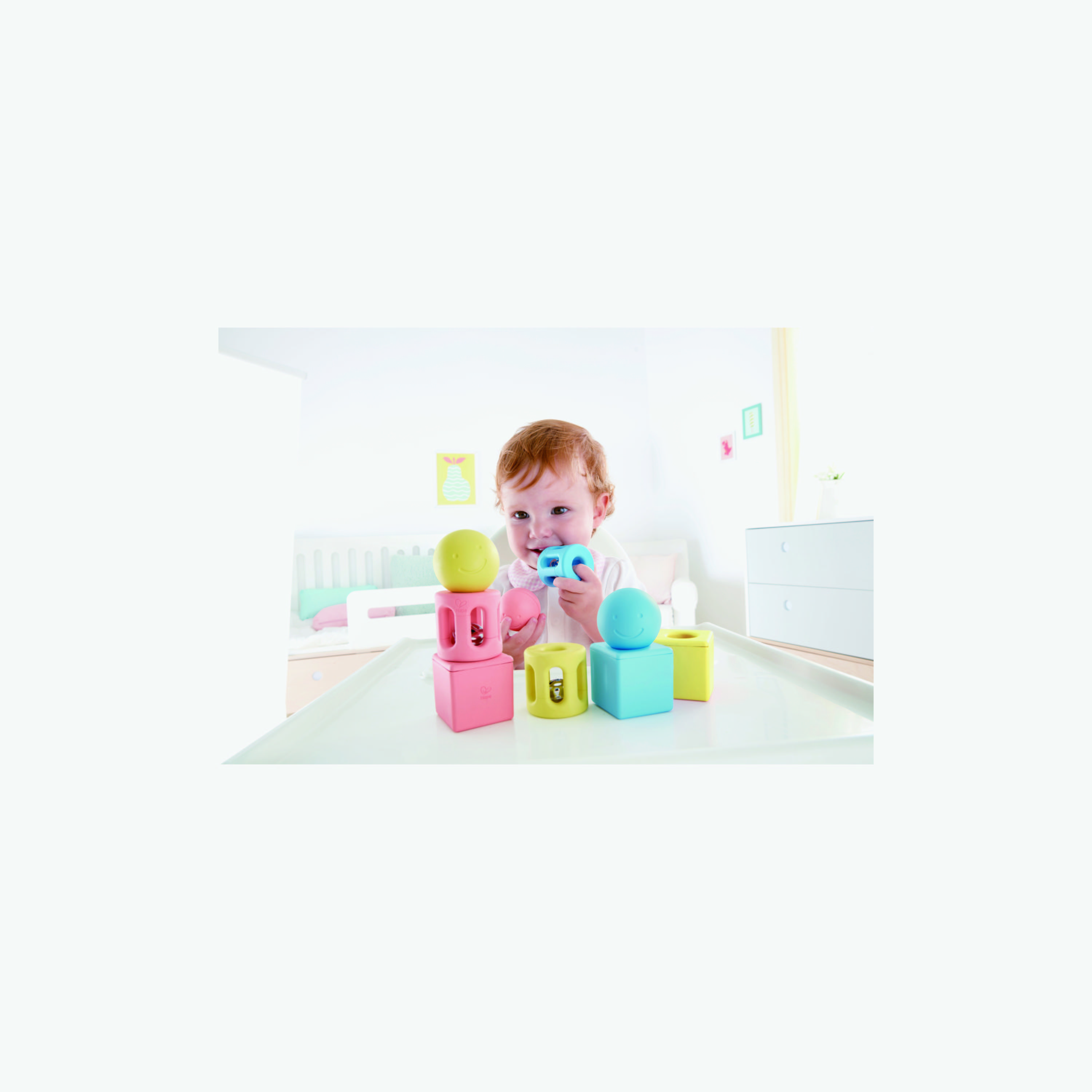 Hape 9-Piece Infant Geometric Rattle Trio-toys-babyandtoddlertoys-rattlesandteethers-image-4