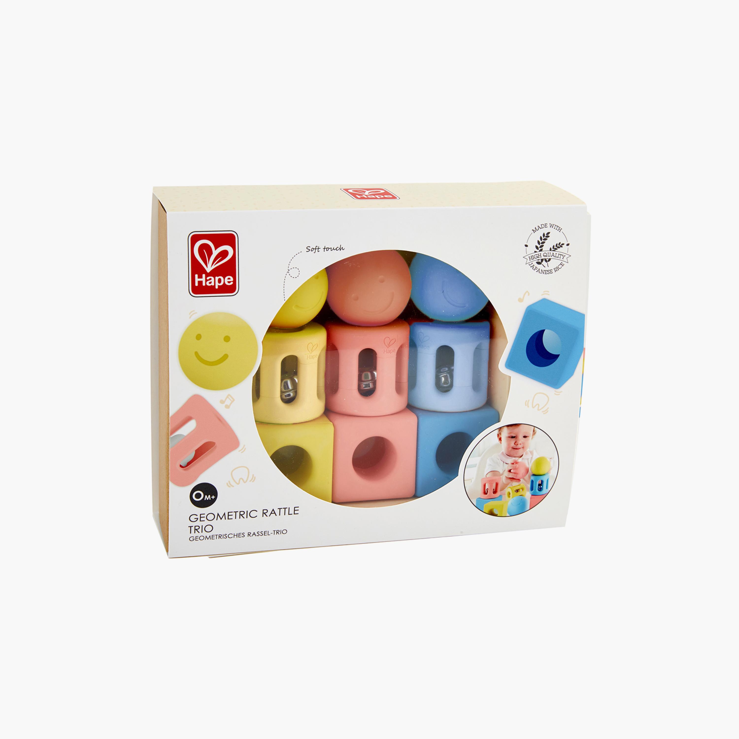 Hape 9-Piece Infant Geometric Rattle Trio-toys-babyandtoddlertoys-rattlesandteethers-image-5