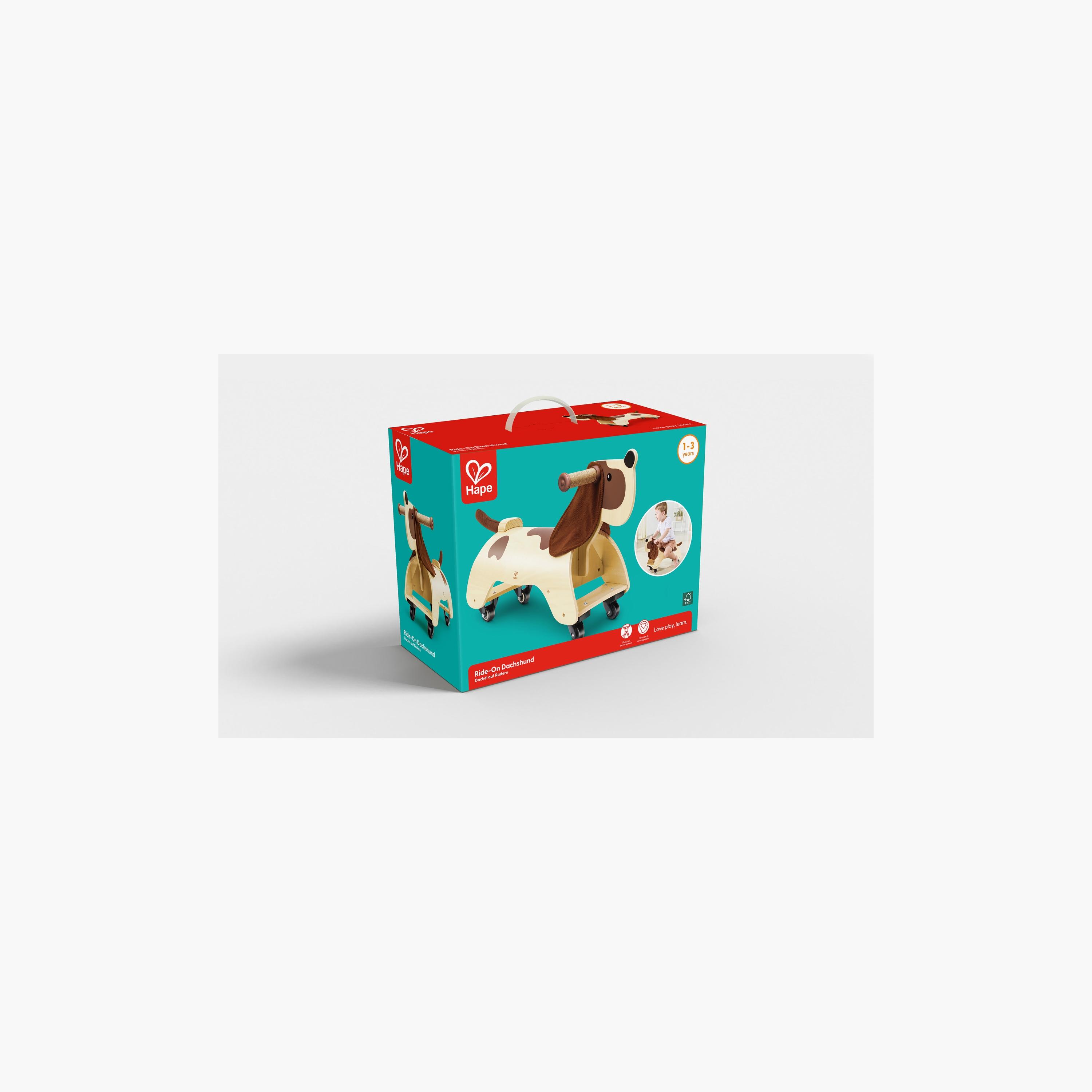 Hape Wooden Ride-On Dachshund Puppy-toys-outdoor-bikesandrideons-manualrideons-image-2