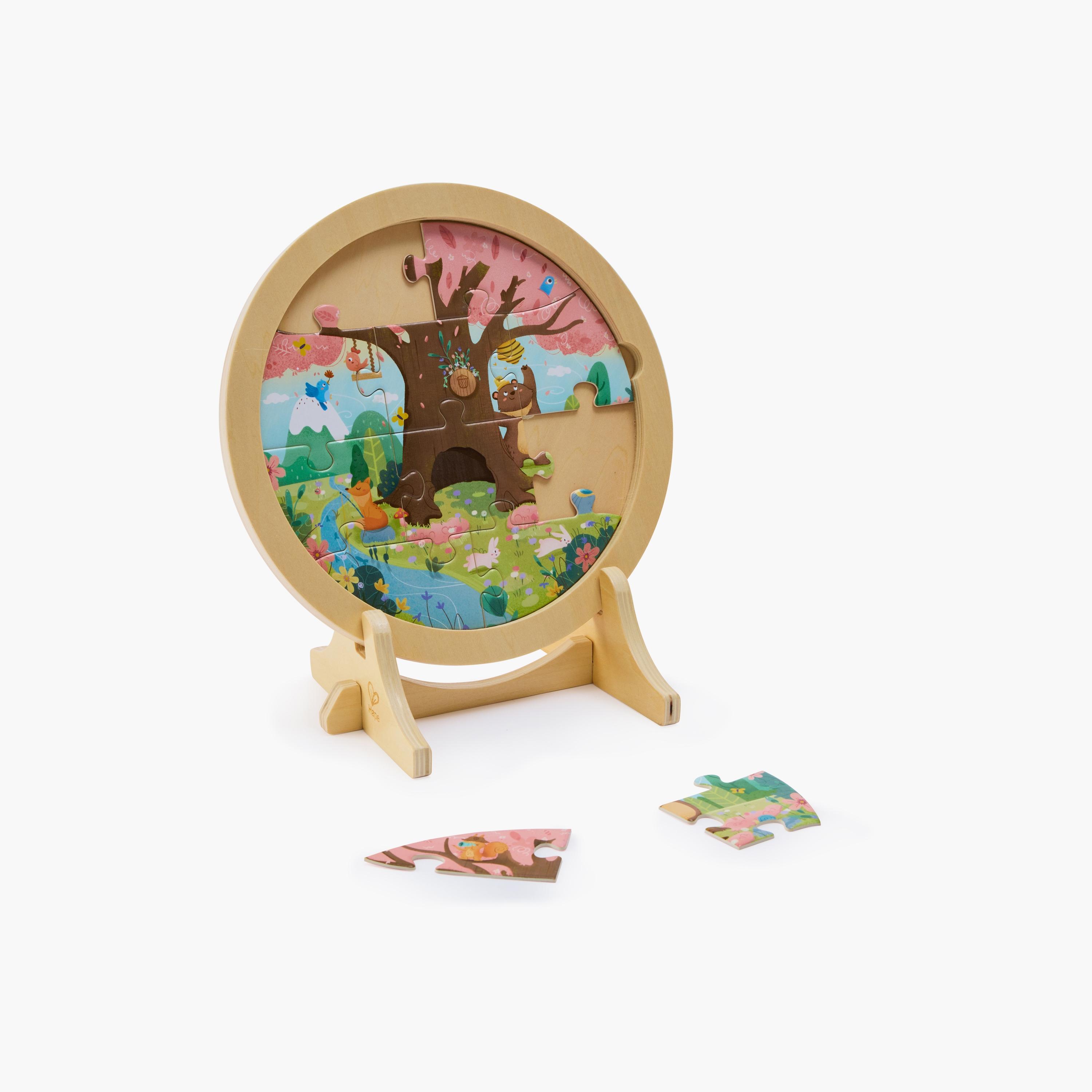 Hape 25-Piece 4 Seasons Layer Educational Puzzle with stand-toys-indoortoys-puzzles-image-1
