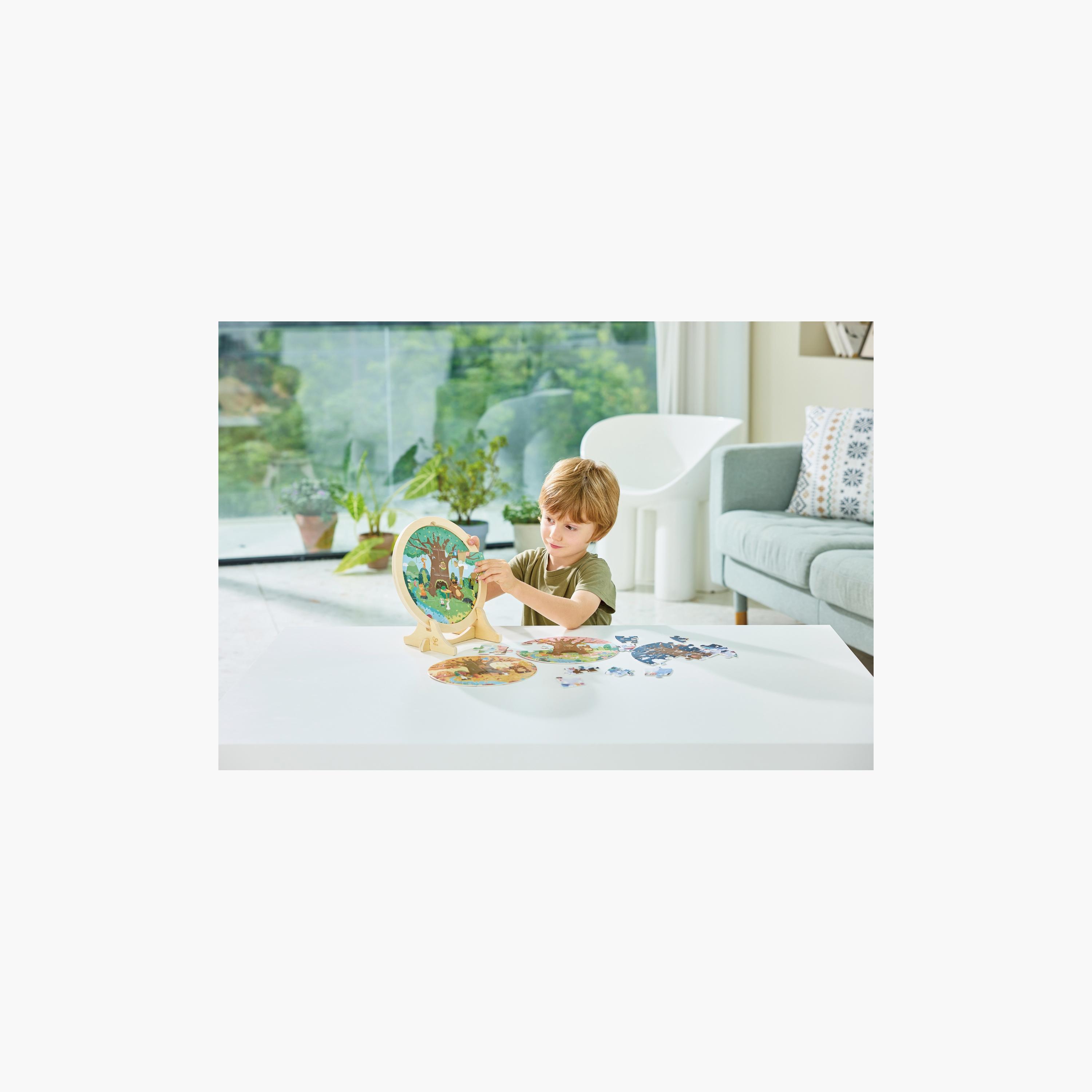 Hape 25-Piece 4 Seasons Layer Educational Puzzle with stand-toys-indoortoys-puzzles-image-12