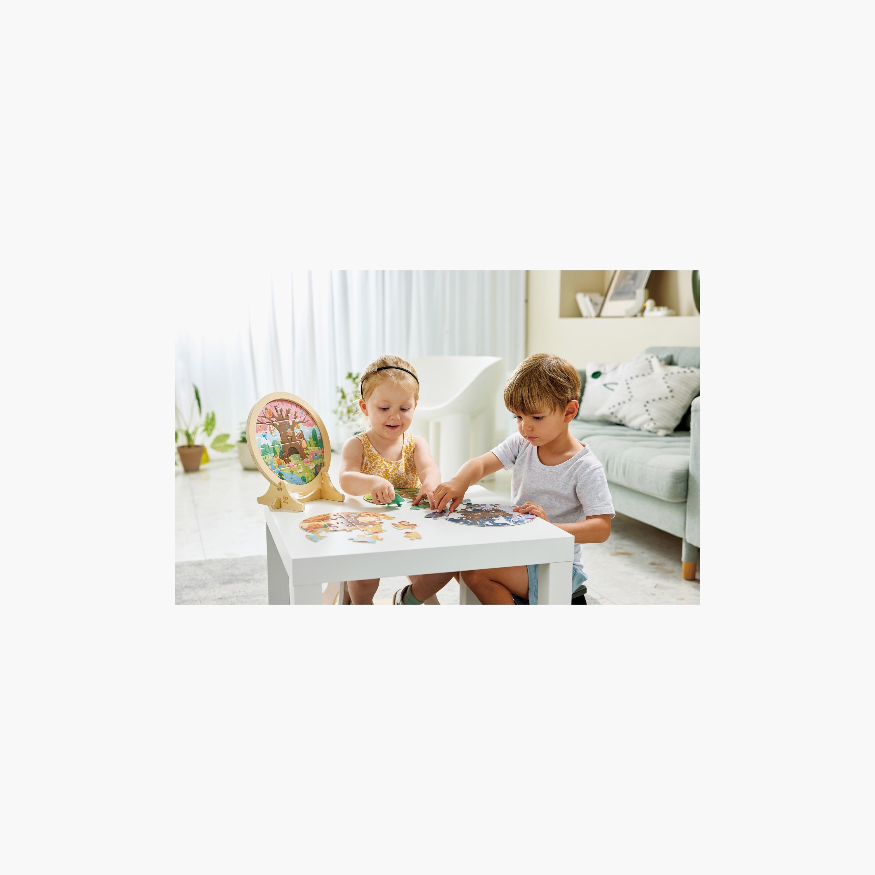 Hape 25-Piece 4 Seasons Layer Educational Puzzle with stand-toys-indoortoys-puzzles-image-2