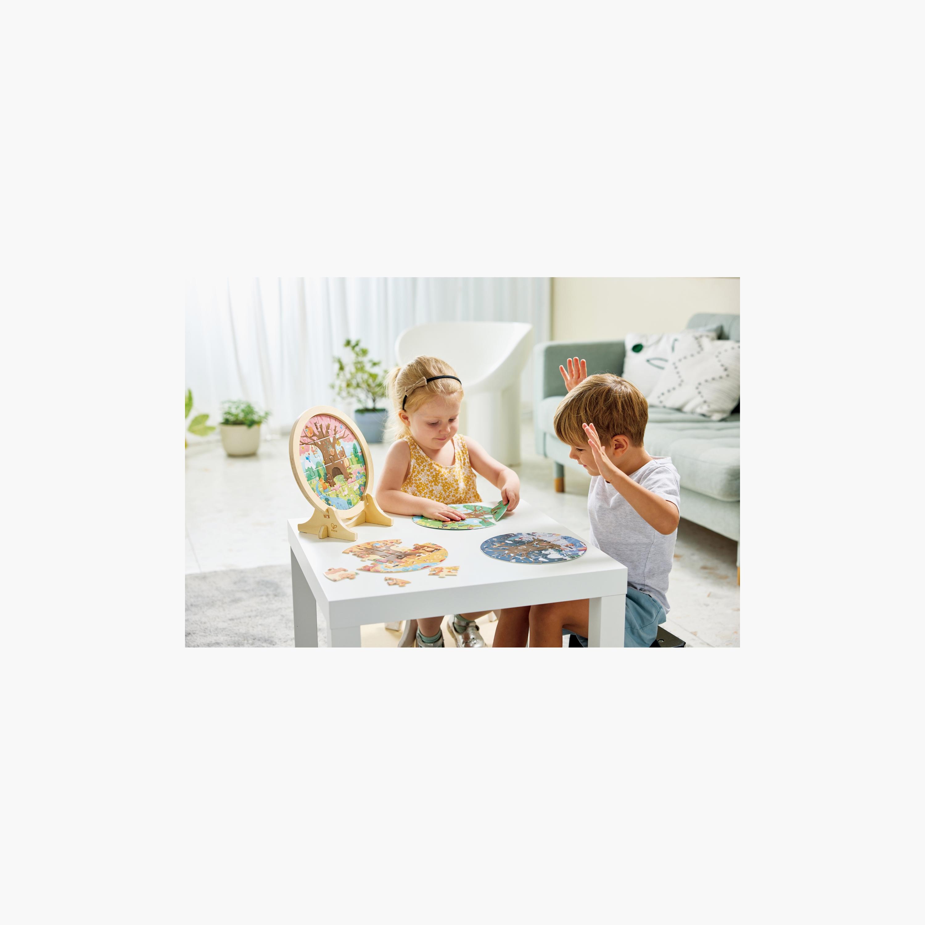 Hape 25-Piece 4 Seasons Layer Educational Puzzle with stand-toys-indoortoys-puzzles-image-3