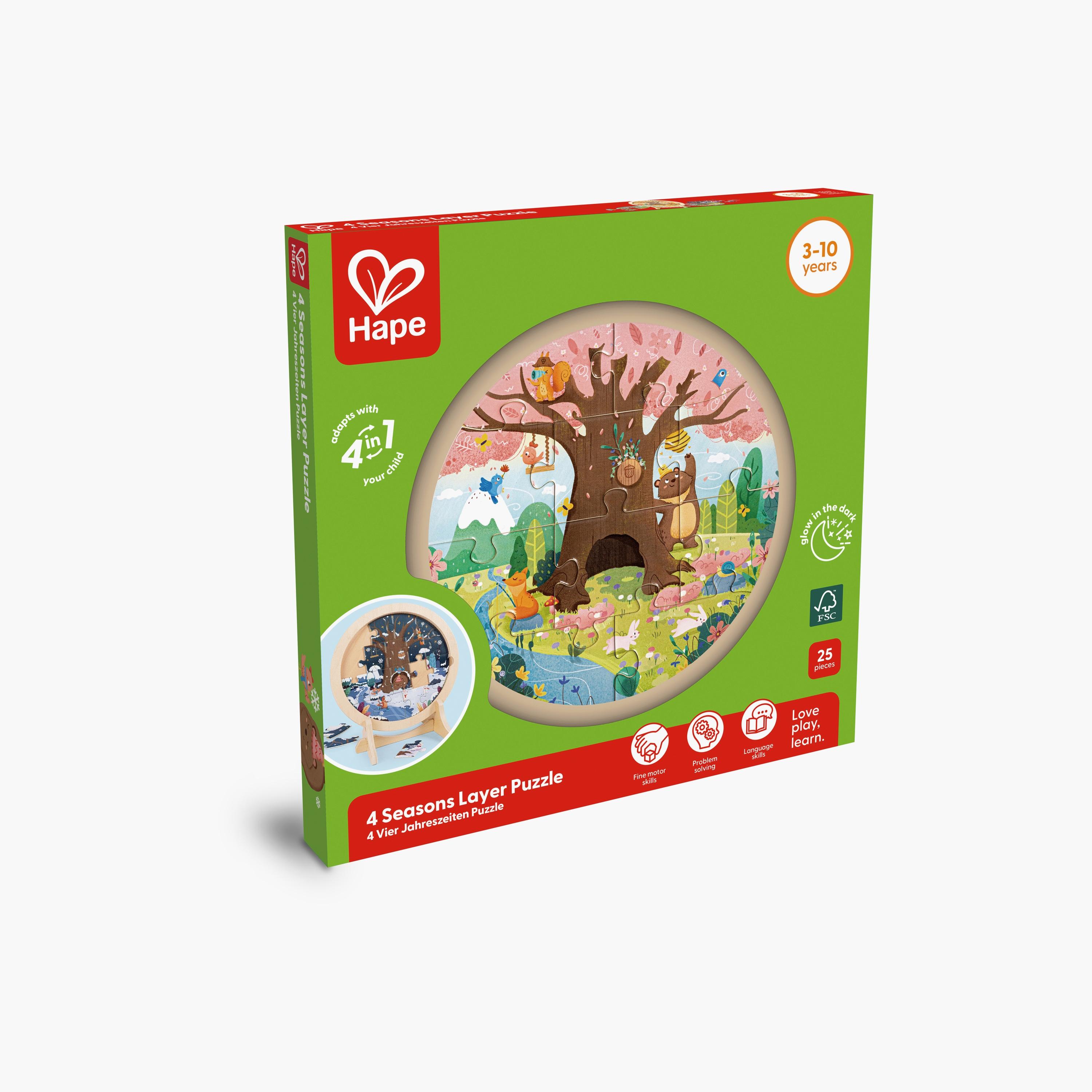 Hape 25-Piece 4 Seasons Layer Educational Puzzle with stand-toys-indoortoys-puzzles-image-4