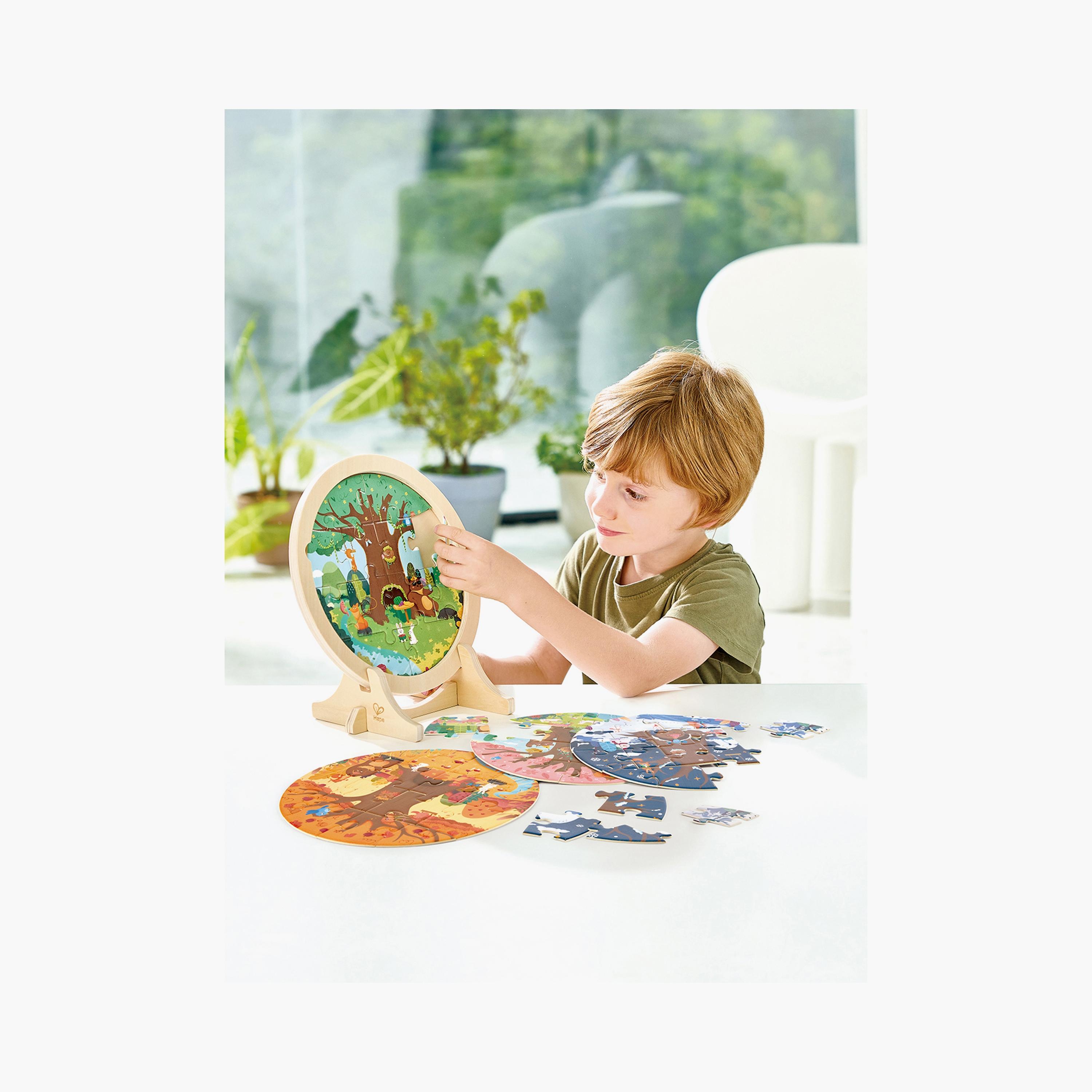 Hape 25-Piece 4 Seasons Layer Educational Puzzle with stand-toys-indoortoys-puzzles-image-5