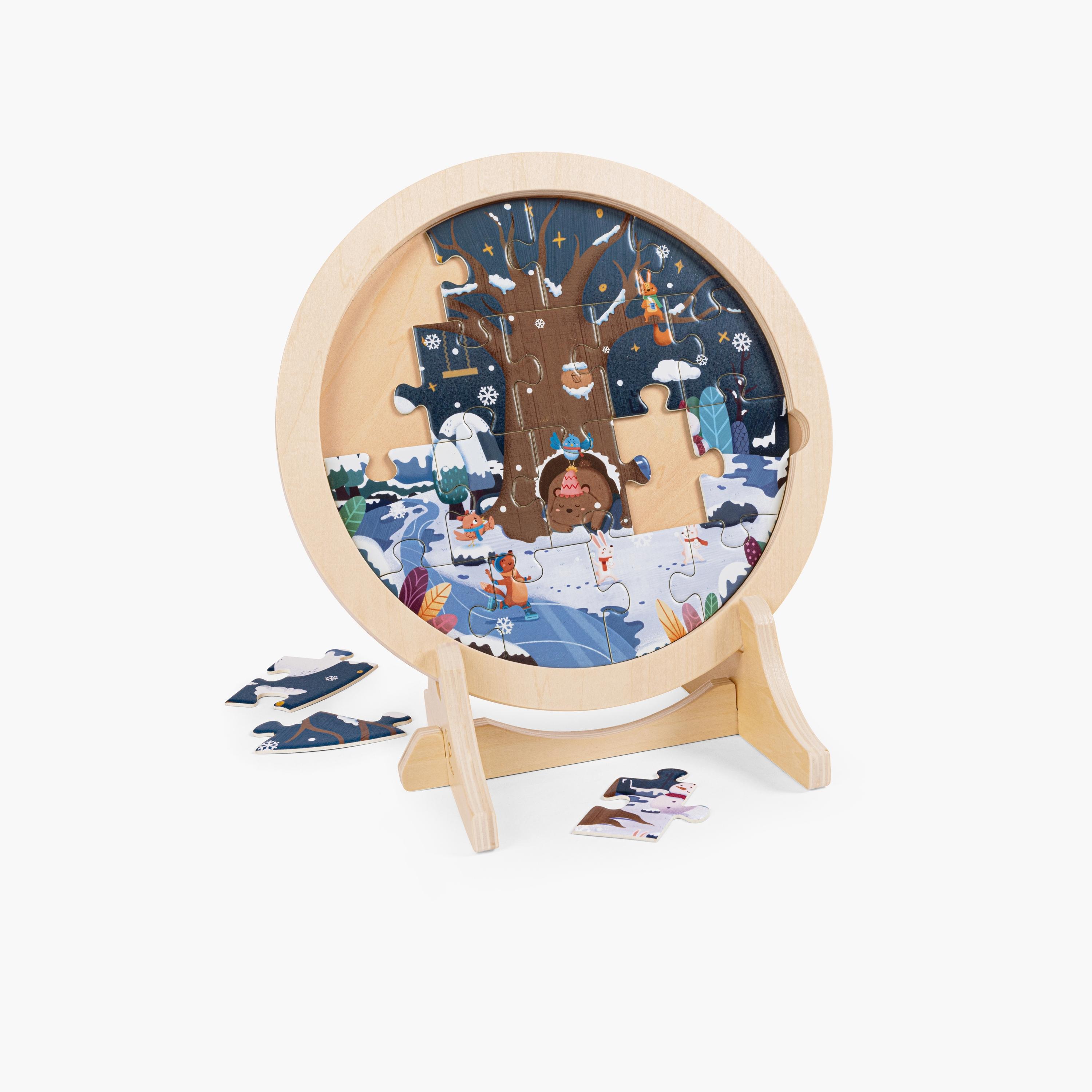 Hape 25-Piece 4 Seasons Layer Educational Puzzle with stand-toys-indoortoys-puzzles-image-7