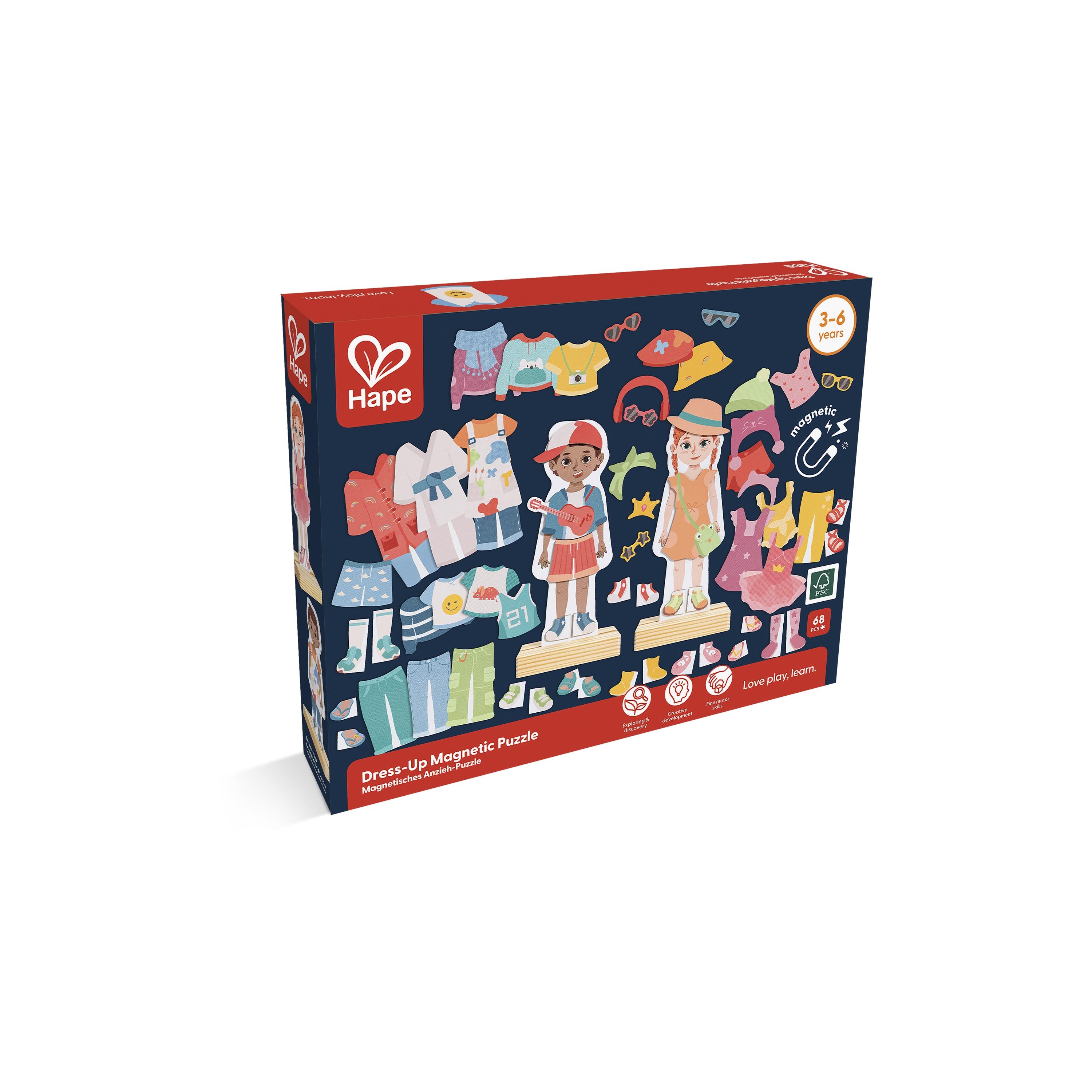 Hape 68-Piece Mix & Match Dress-up Boy & Girl Magnetic Puzzle-toys-indoortoys-puzzles-image-6