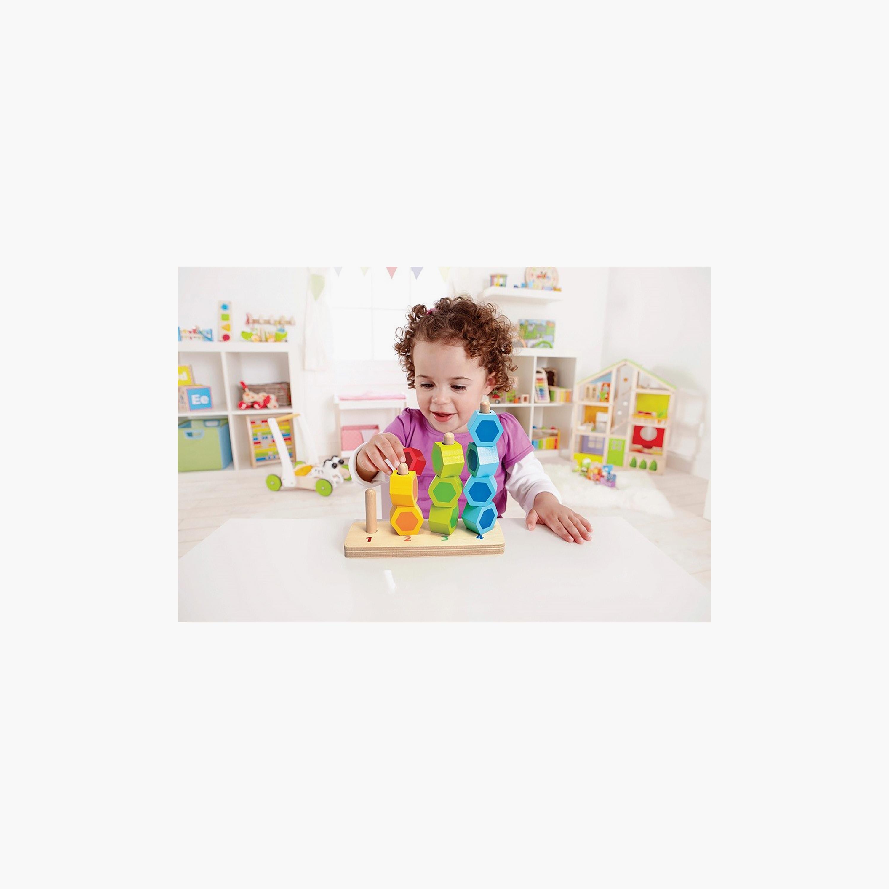 Hape 11-Piece Counting Stacker Wooden Blocks Building Puzzle-toys-babyandtoddlertoys-stackingandnestingtoys-image-2