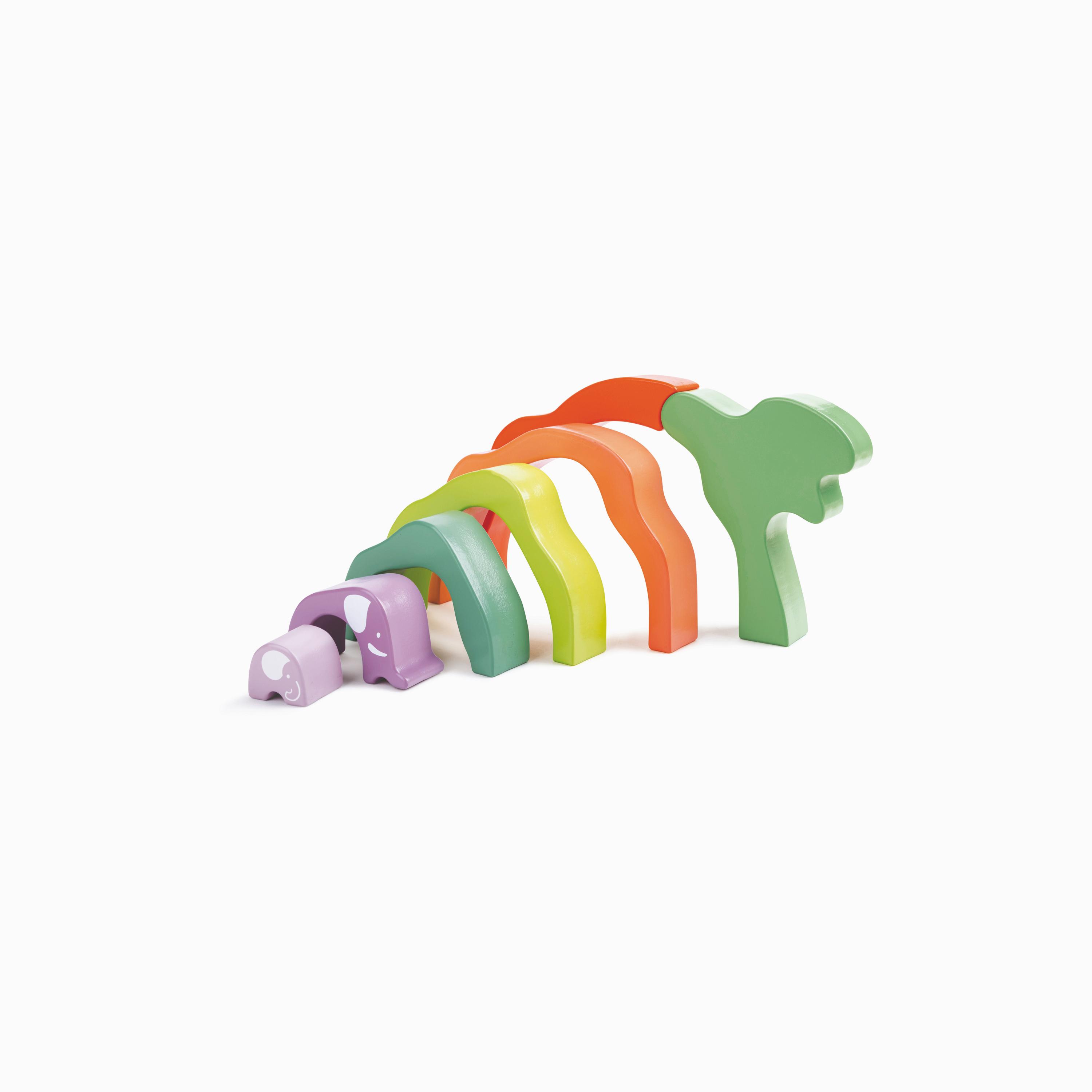 Hape 7-Piece Safari Elephant Wooden Stacking Blocks-toys-babyandtoddlertoys-stackingandnestingtoys-image-1