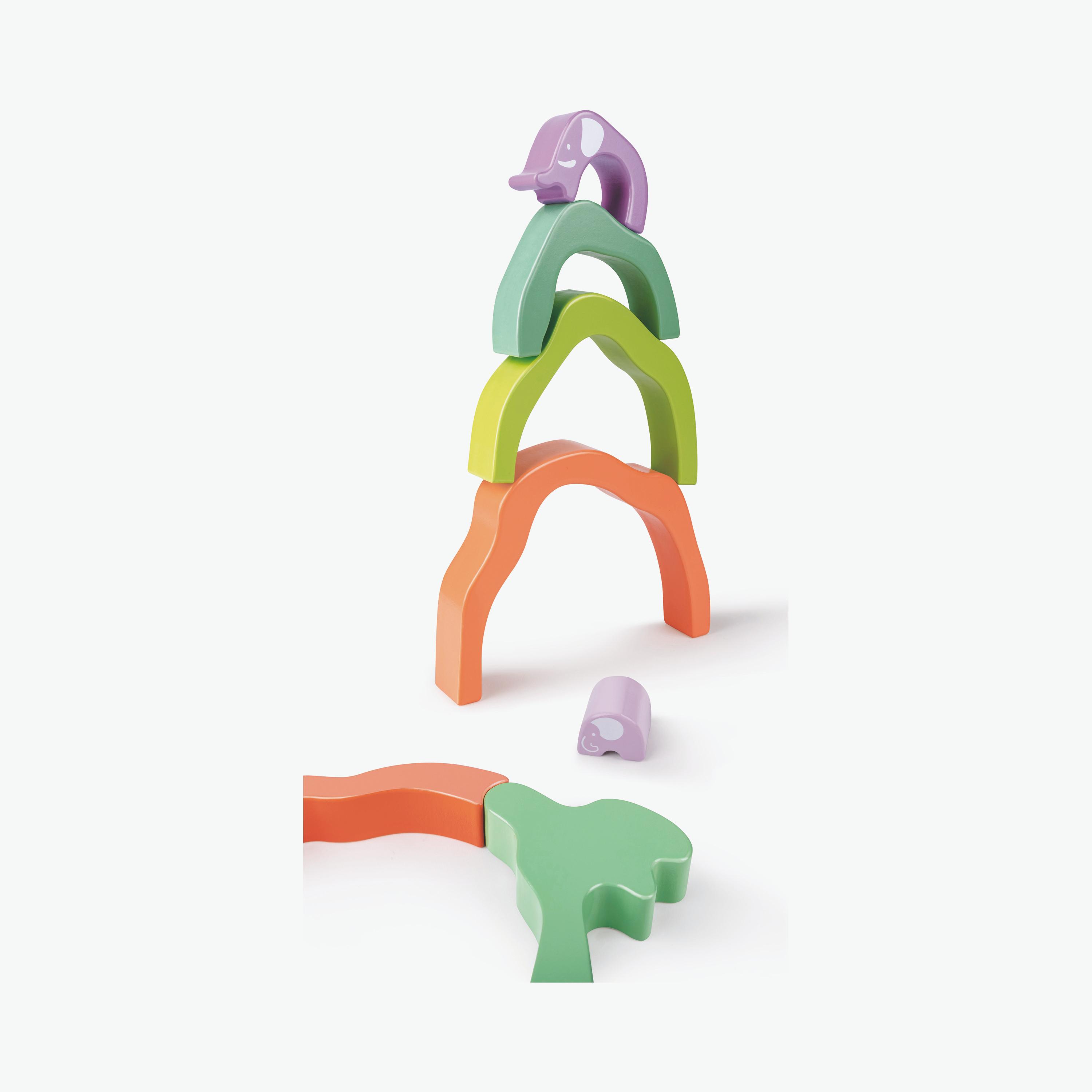 Hape 7-Piece Safari Elephant Wooden Stacking Blocks-toys-babyandtoddlertoys-stackingandnestingtoys-image-3