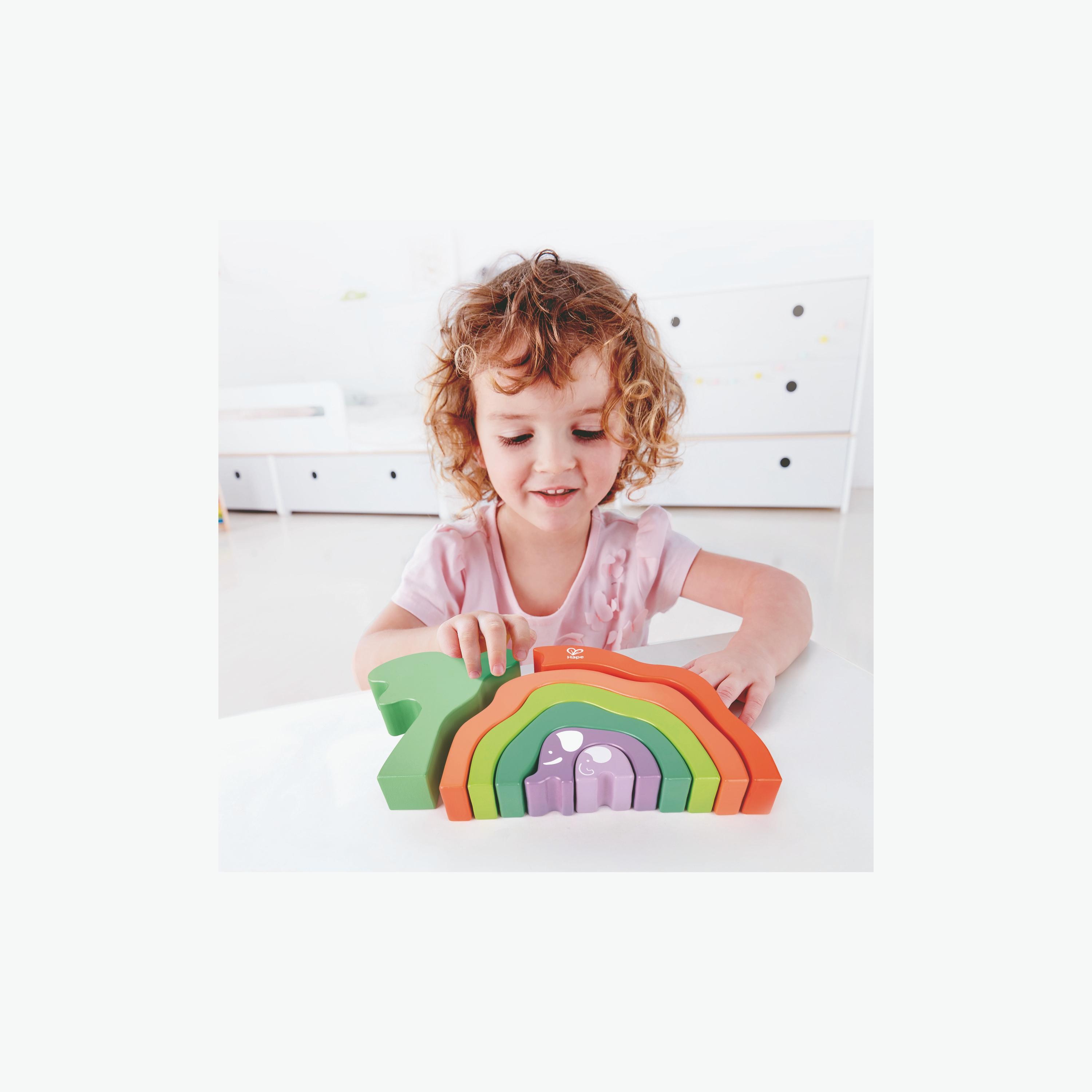 Hape 7-Piece Safari Elephant Wooden Stacking Blocks-toys-babyandtoddlertoys-stackingandnestingtoys-image-7
