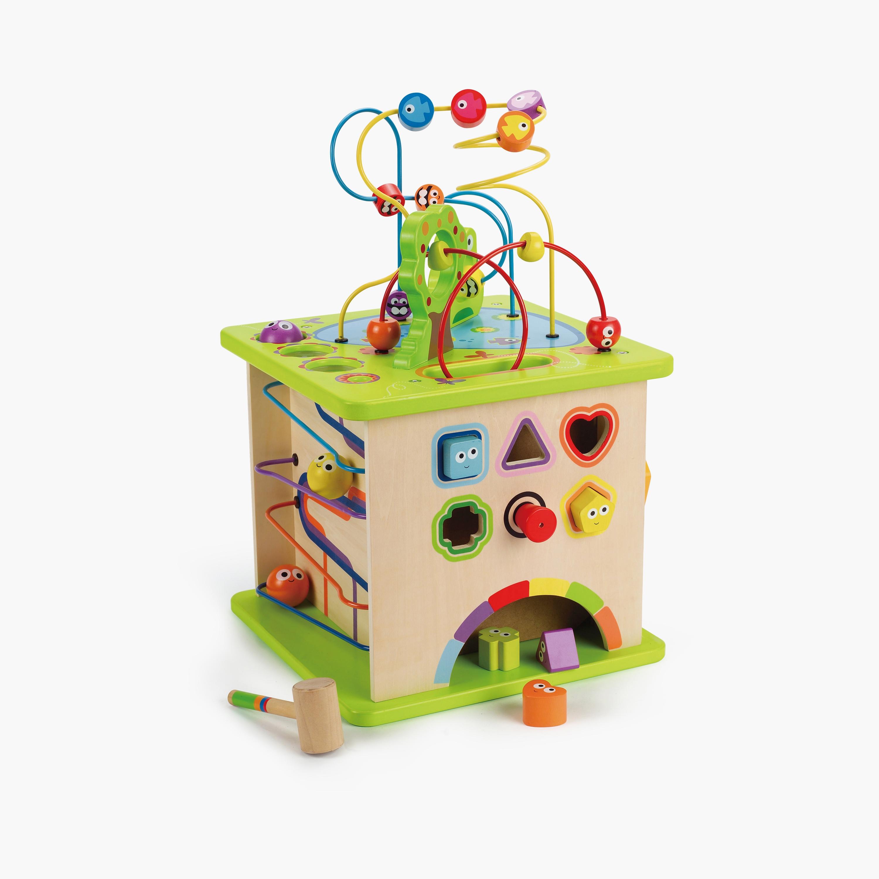 Hape Country Critters Wooden Activity Play Cube-toys-babyandtoddlertoys-learningtoys-image-1