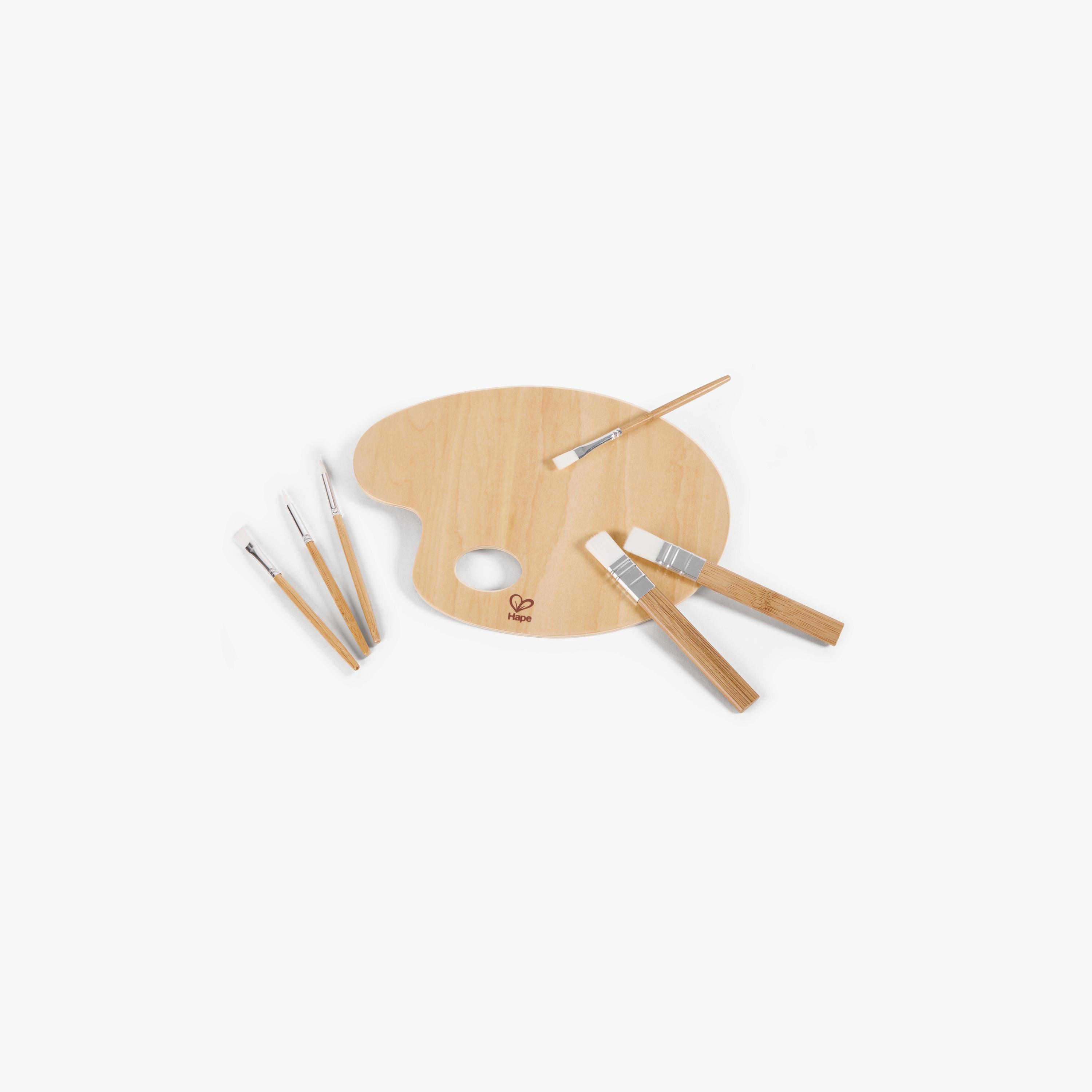 Hape 7-Piece Bamboo Art Palette & Brush Kit-school-artsandcrafts-image-1