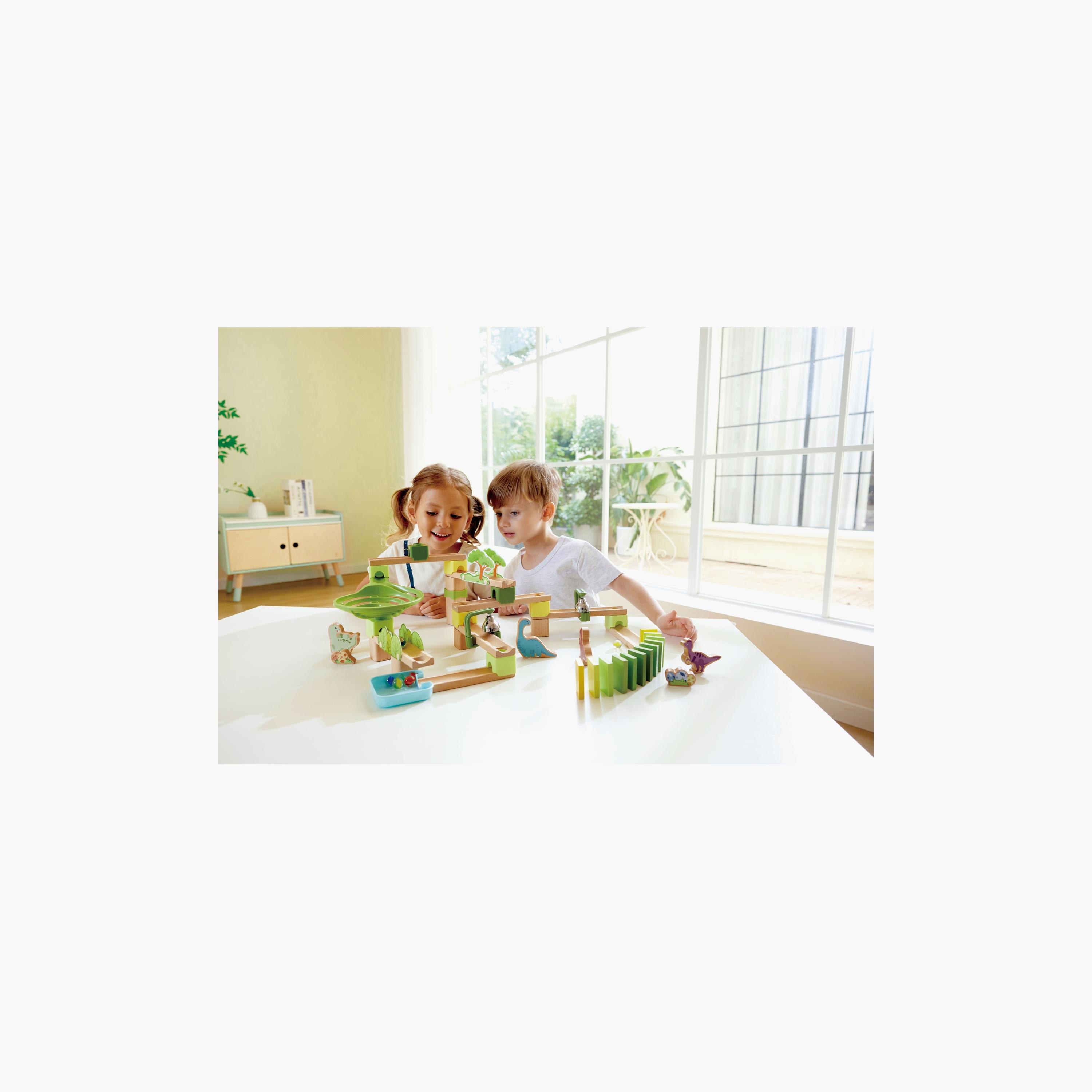 Hape 131-Piece Quadrilla Dino Adventure Marble Run Wooden Toys-toys-buildingblocks-constructionsets-image-2