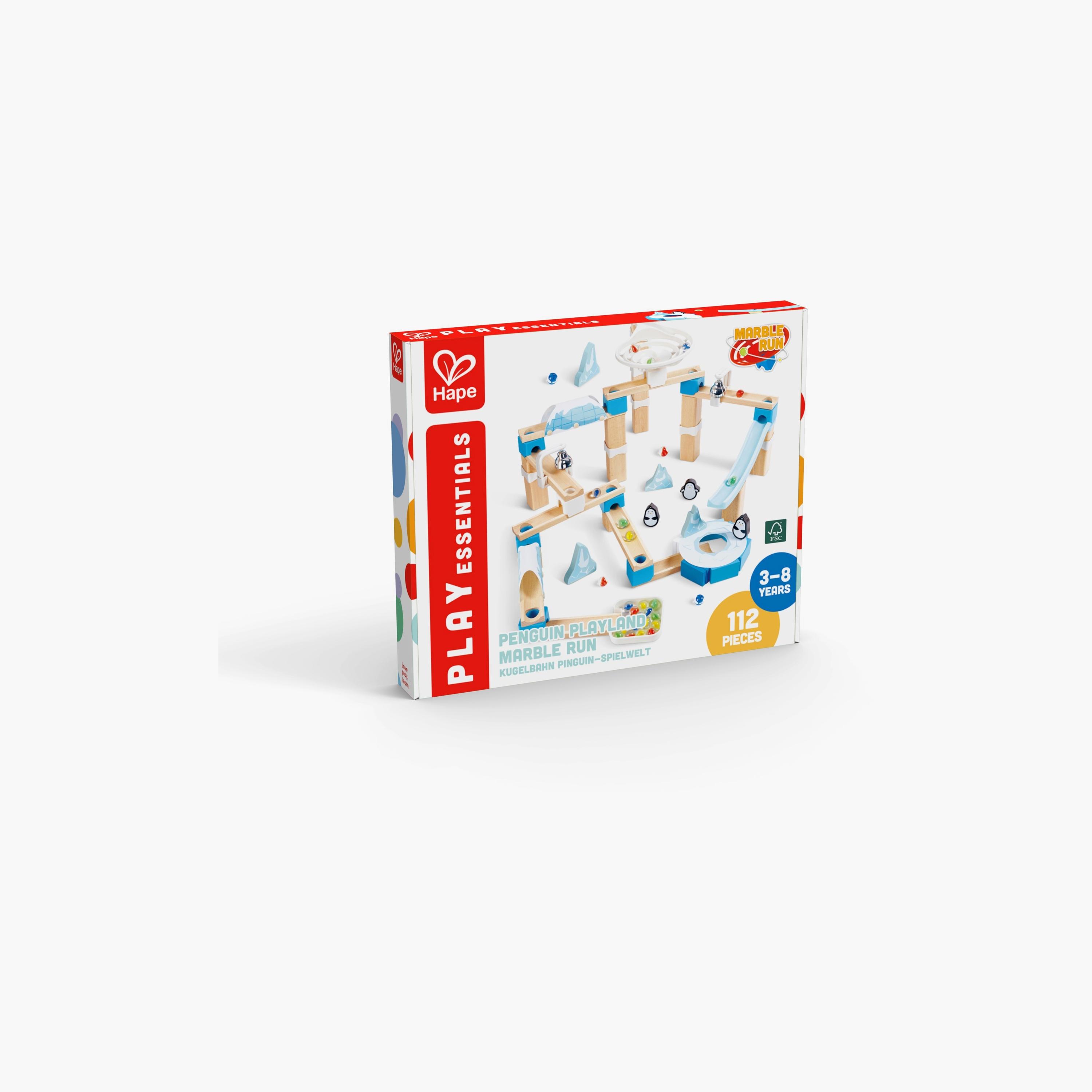 Hape 112-Piece Quadrilla Penguin Playland Marble Run Wooden Toys-toys-buildingblocks-constructionsets-image-4