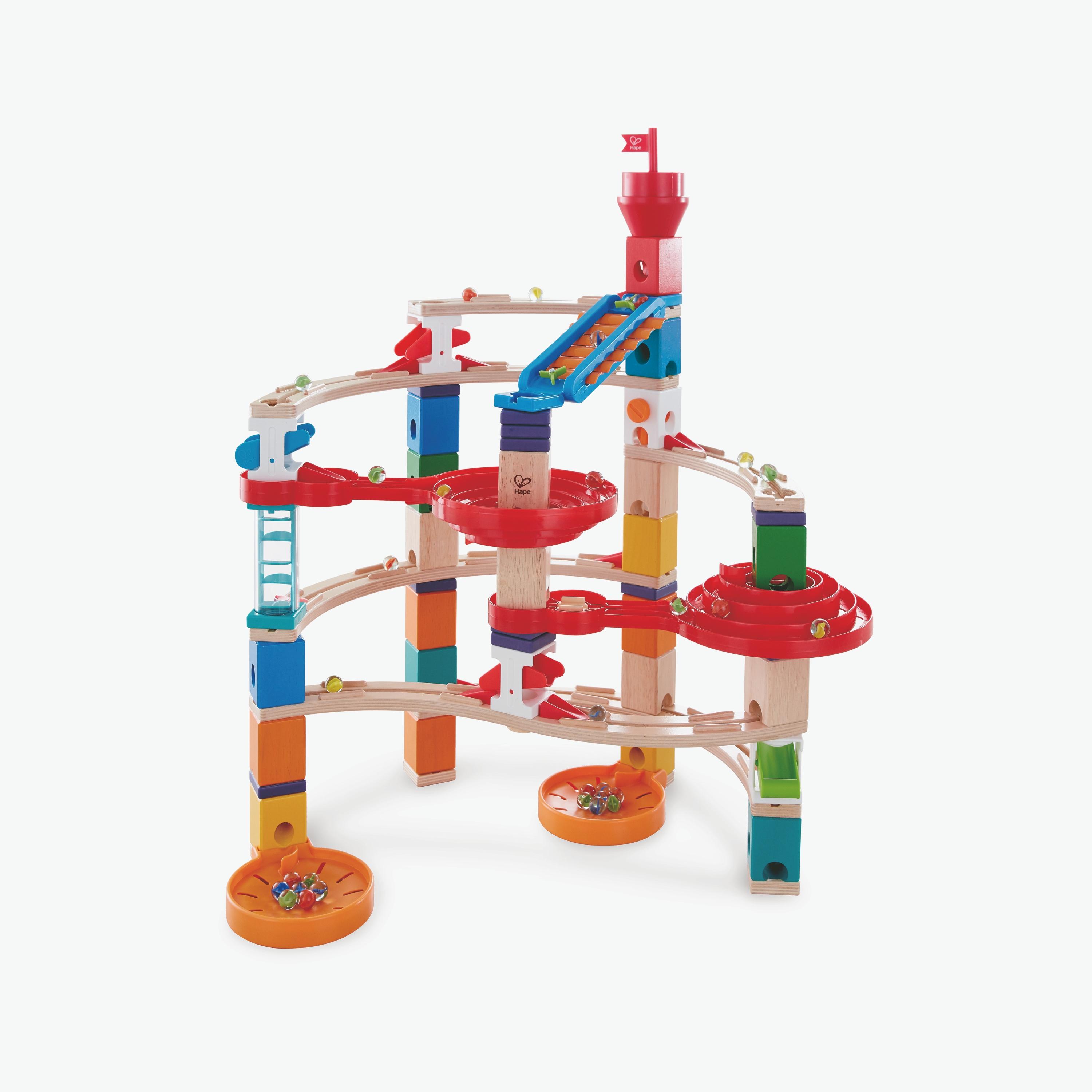 Hape 129-Piece Super Spirals Quadrilla Wooden Marble Run-toys-buildingblocks-constructionsets-image-1