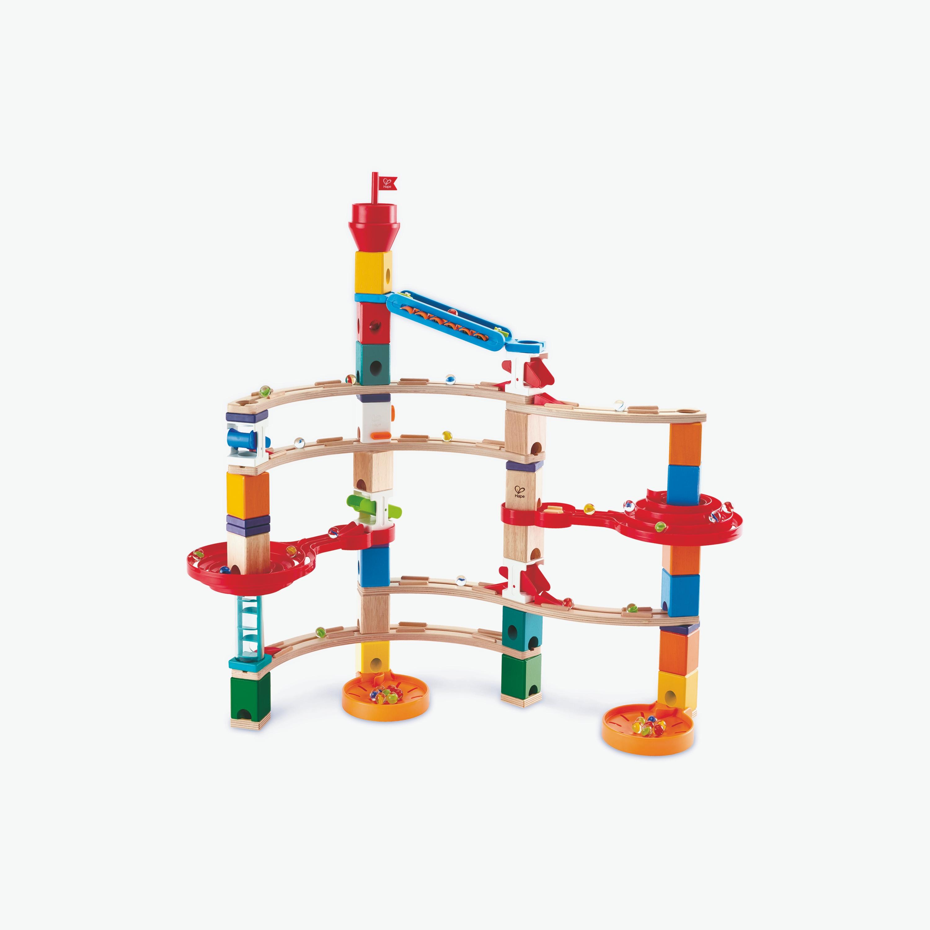 Hape 129-Piece Super Spirals Quadrilla Wooden Marble Run-toys-buildingblocks-constructionsets-image-2