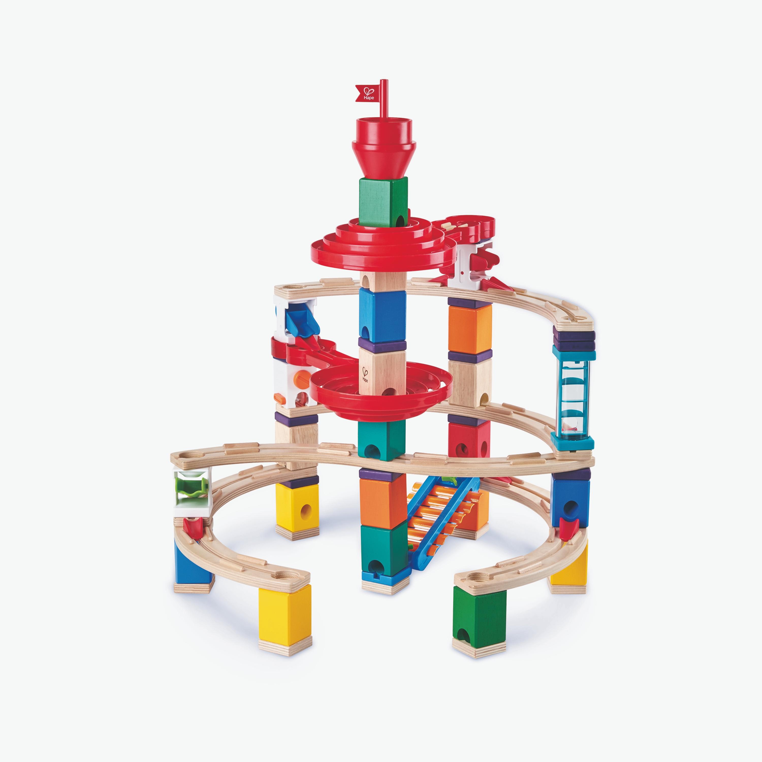 Hape 129-Piece Super Spirals Quadrilla Wooden Marble Run-toys-buildingblocks-constructionsets-image-3