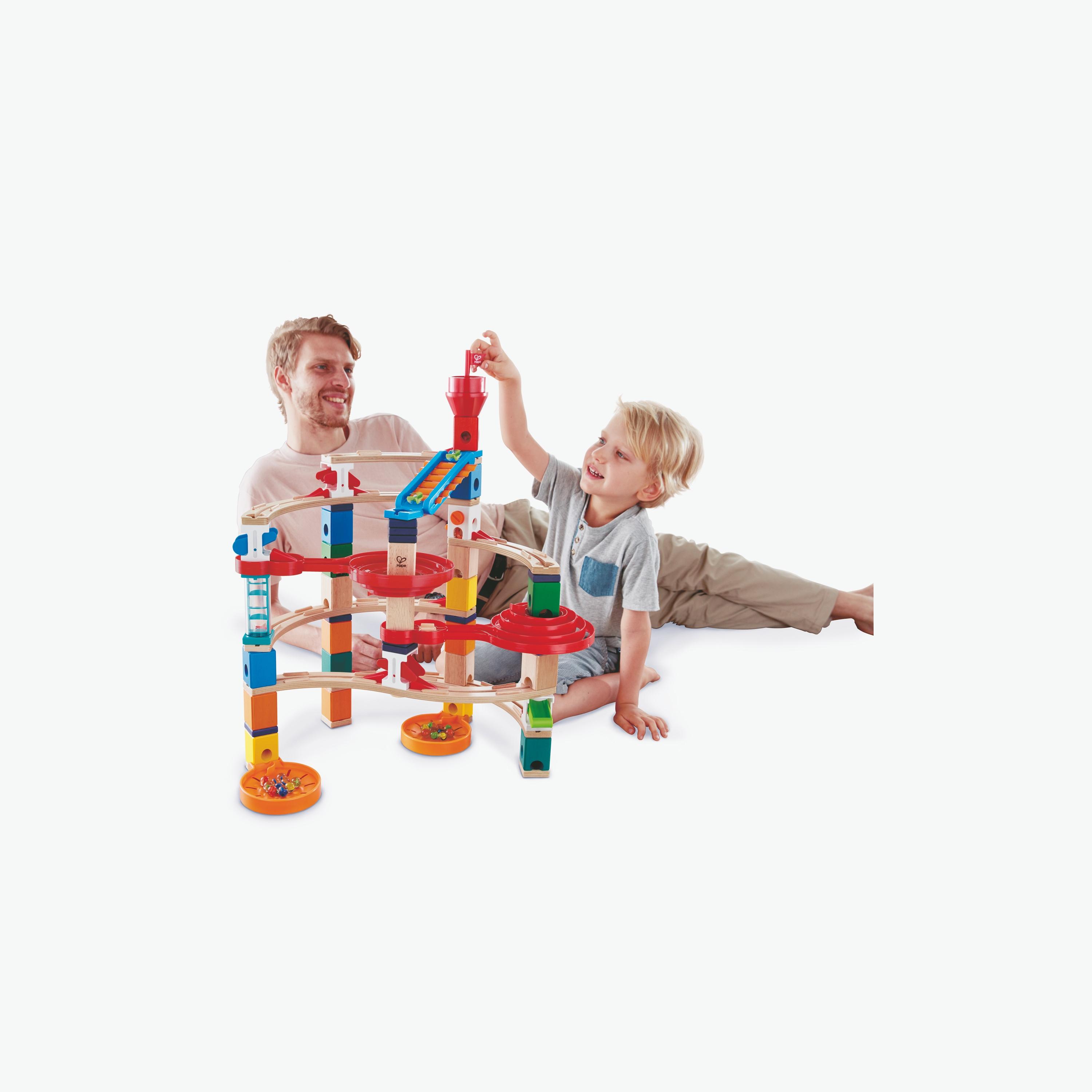 Hape 129-Piece Super Spirals Quadrilla Wooden Marble Run-toys-buildingblocks-constructionsets-image-7